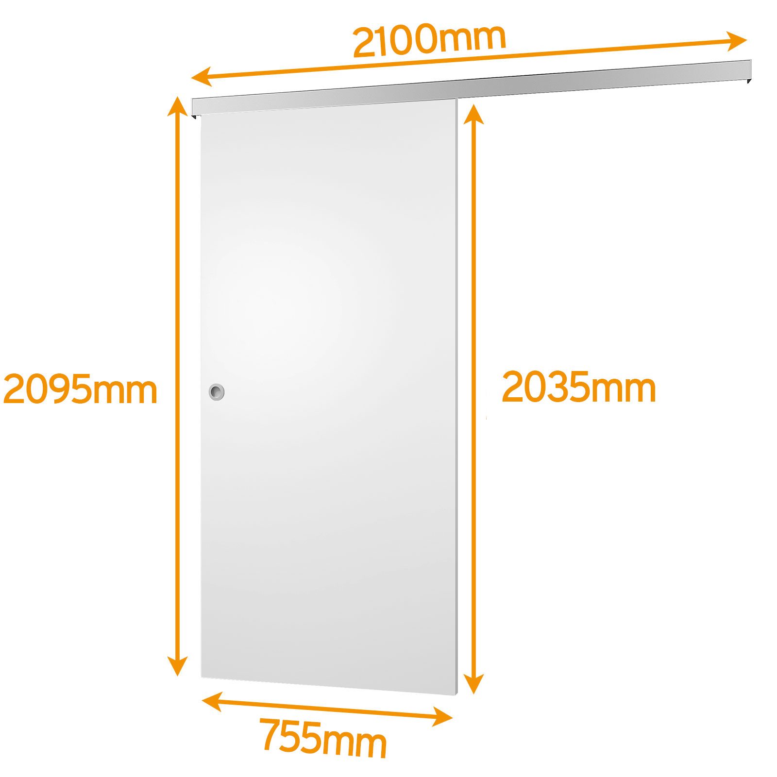 inova wohnen Schiebetür Holzschiebetür Weiß, Größenauswahl (Komplett Set, i günstig online kaufen