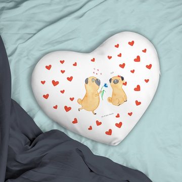 Mr. & Mrs. Panda Dekokissen Mops Verliebt - Weiß - Geschenk, Hund, Herzkissen, Tierliebhaber, Spr, Exklusive Motive