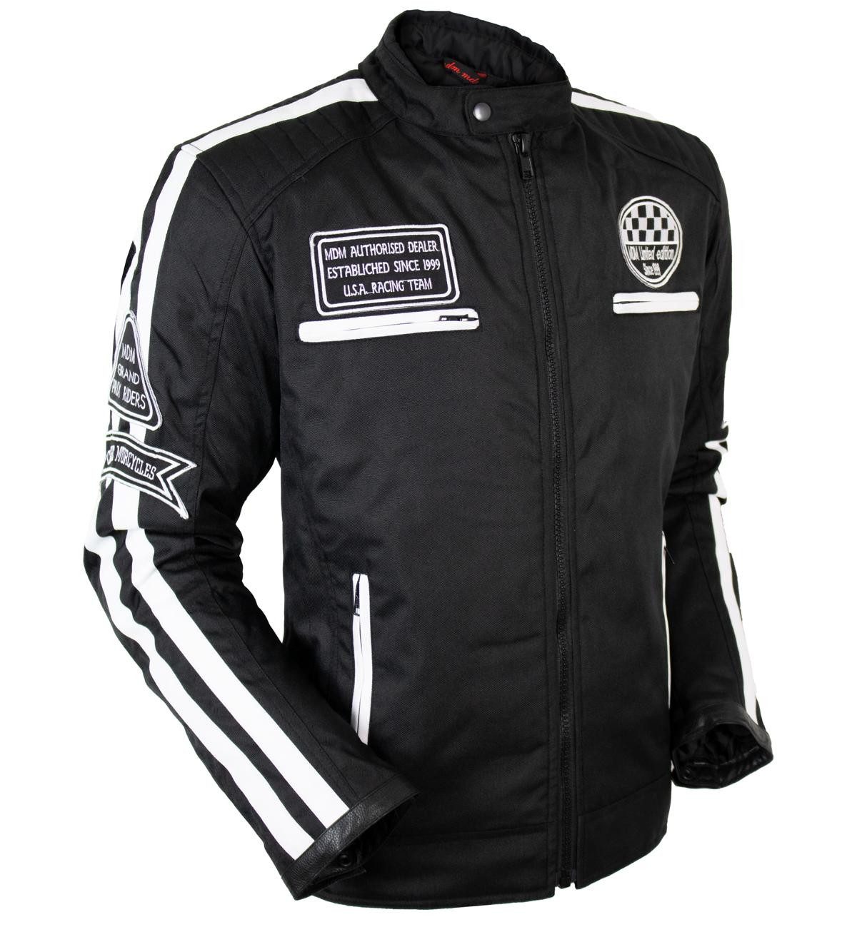 MDM Motorradjacke Herren Motorradjacke Textil Highway Stil mit Protektoren Highway Stil, 5 Protektoren, winddicht, wasserabweisend