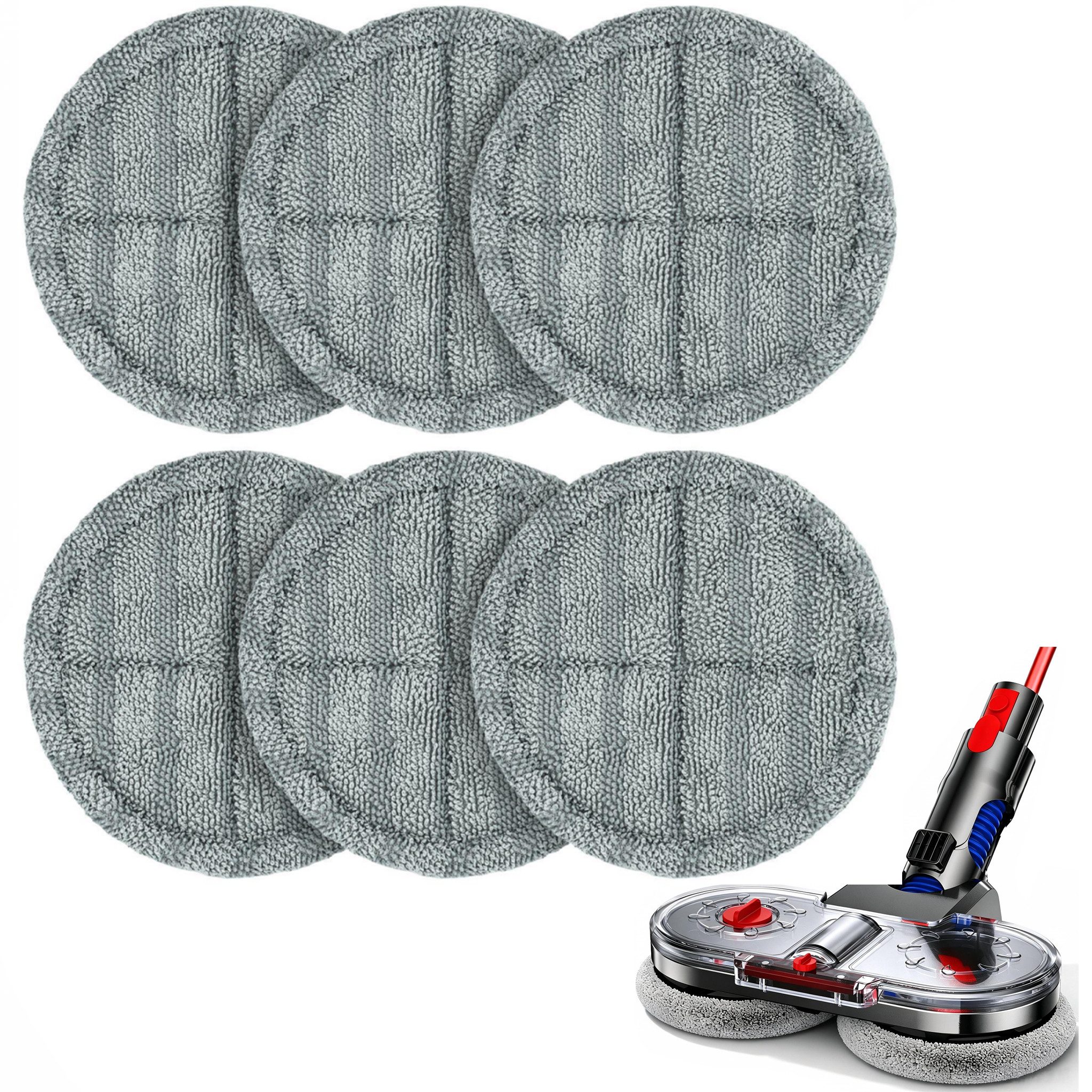 AIBISTAR Bodendüse 6 Wischmopps für elektrischen Dyson-Wischaufsatz (V7 V8 V10 V11 V15), Zubehör für Dyson V11 V10 V8 V7 V15 Staubsauger, (Set)