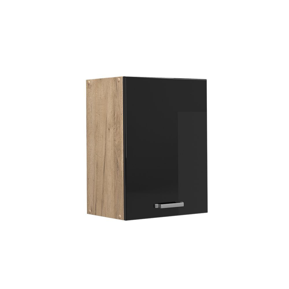 Vicco Hängeschrank R-Line, Schwarz Hochglanz/Goldkraft Eiche, günstig online kaufen