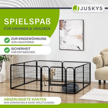 Juskys Freigehege Welpenauslauf, Faltbares Freilaufgehege für Hunde, Kaninchen & Kleintiere