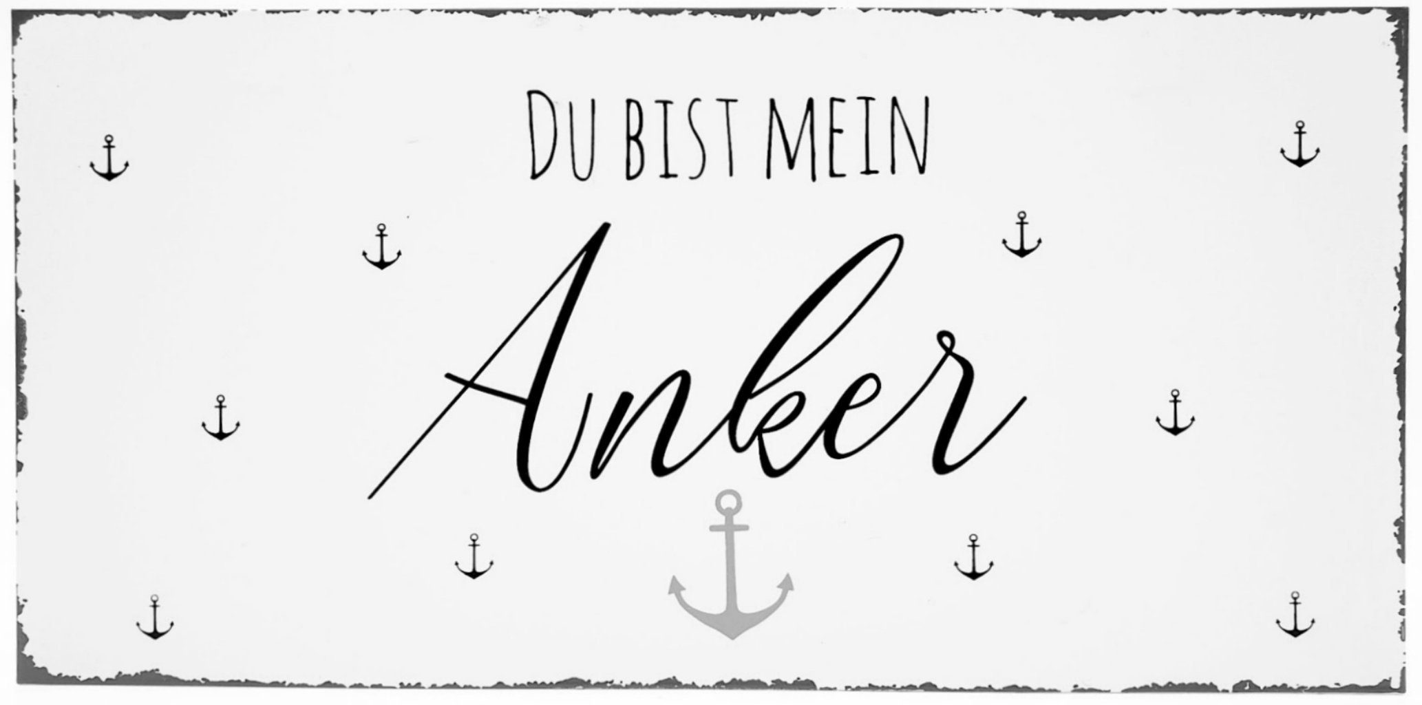 BOLTZE Wandbild, Maritim, Grosses Vintage Maritimes Metallschild Modell DU BIST MEIN ANKE