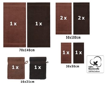 Betz Handtuch Set 10-tlg. Handtuch-Set Premium, 100% Baumwolle, (Set, 10-tlg), Farbe Dunkelbraun und Nussbraun