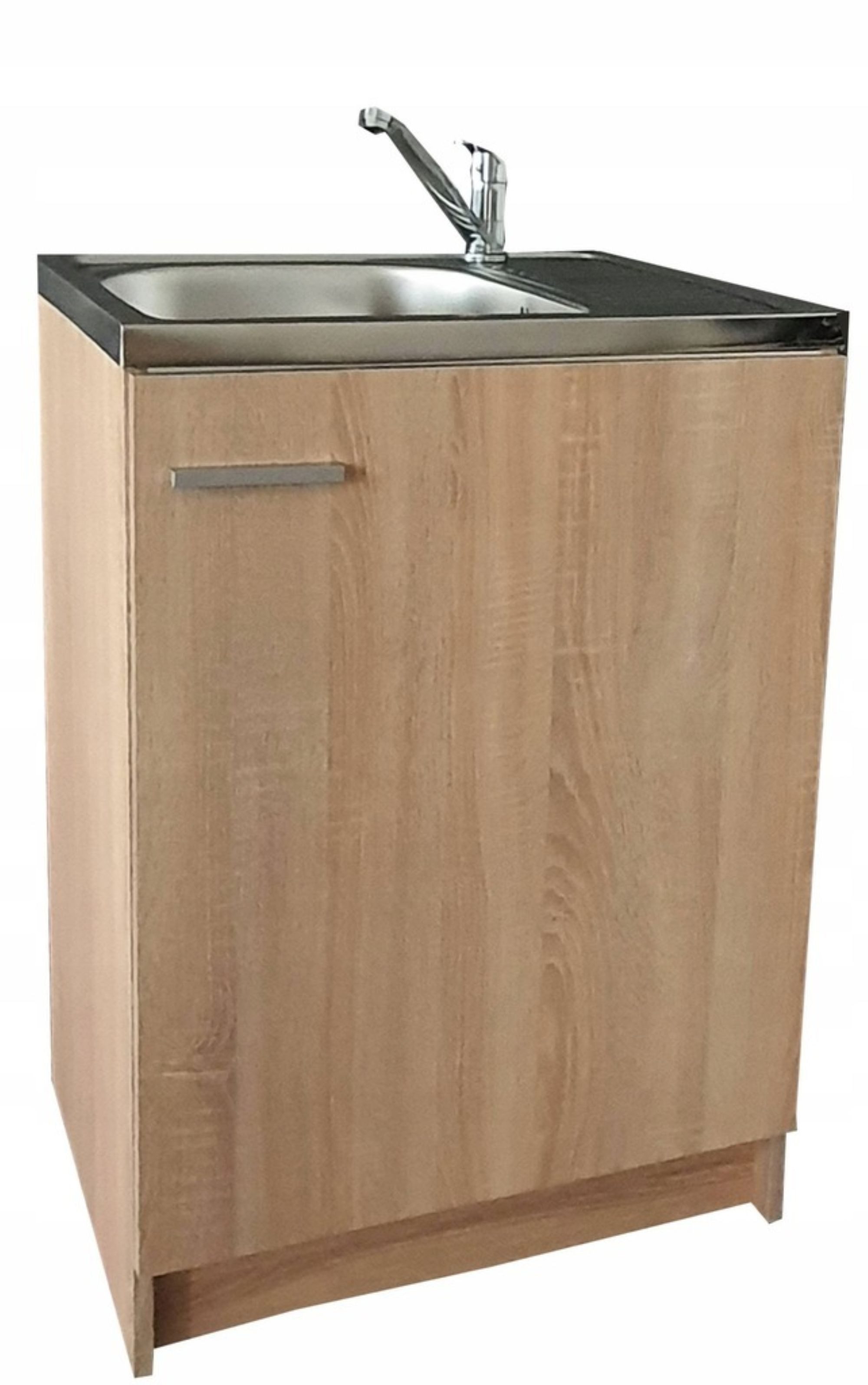 STAMAR Spülenschrank Küchenschrank 60cm Sonoma Spüle Abtropf Armatur Chrom günstig online kaufen