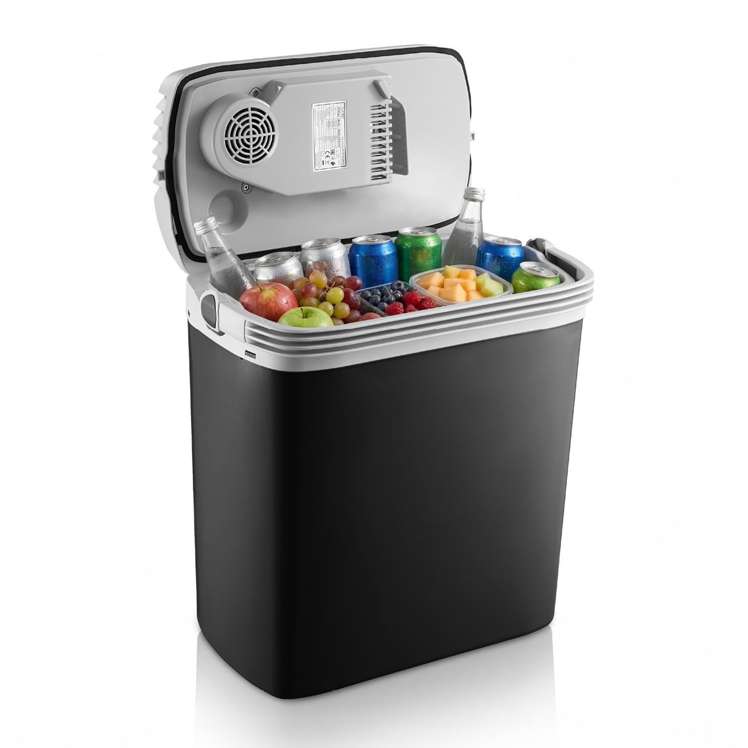 TZS FIRST AUSTRIA Elektrische Kühlbox 19L, Kühlbox, 12V /230V Anschluss, 12-V-Stecker fürs Auto, für Camping, Festivals, Reisen, mit Kühl- und Warmhaltefunktion