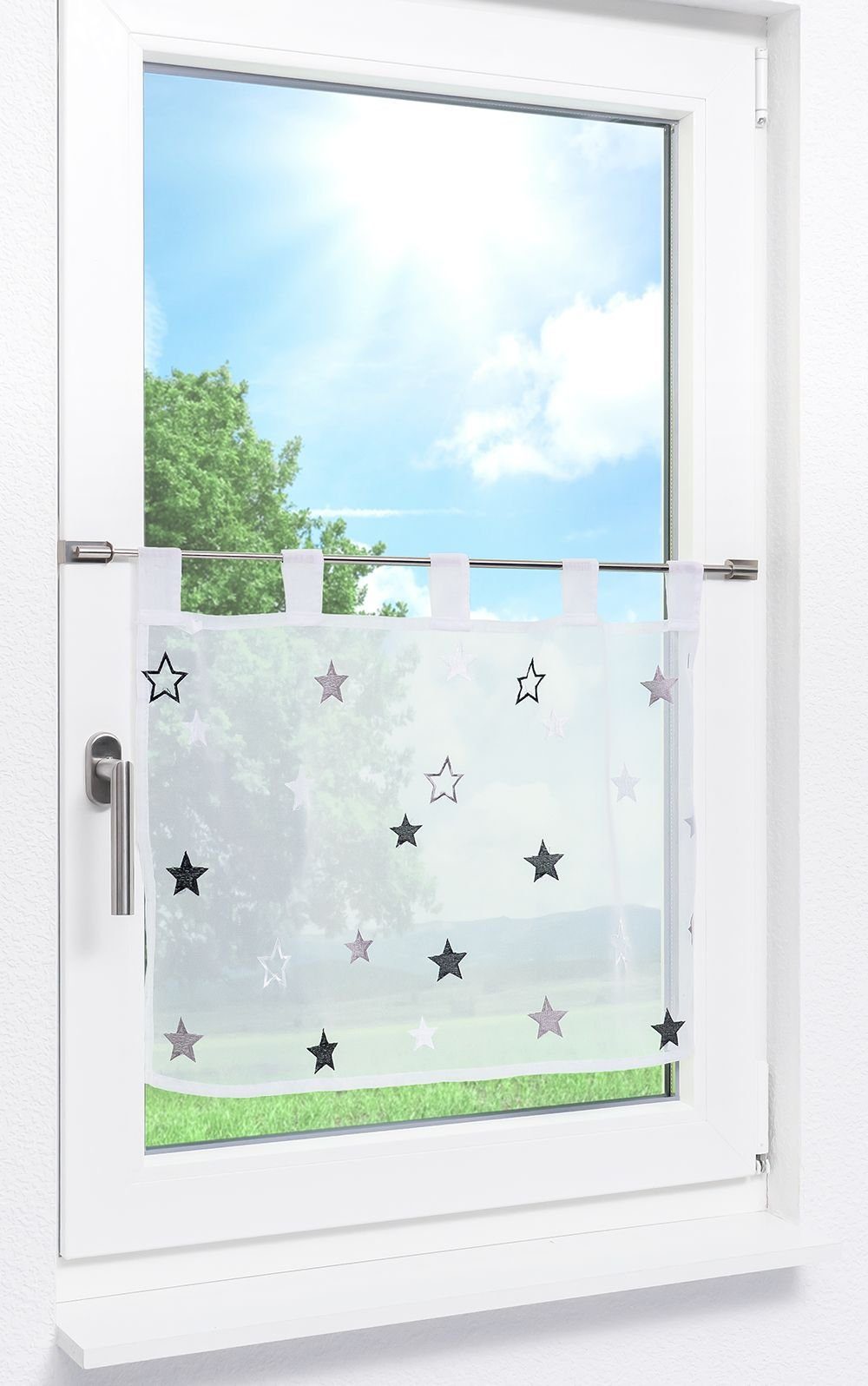 LYSEL® Scheibengardine Colmena (1 St), transparent, HxB 48x140cm