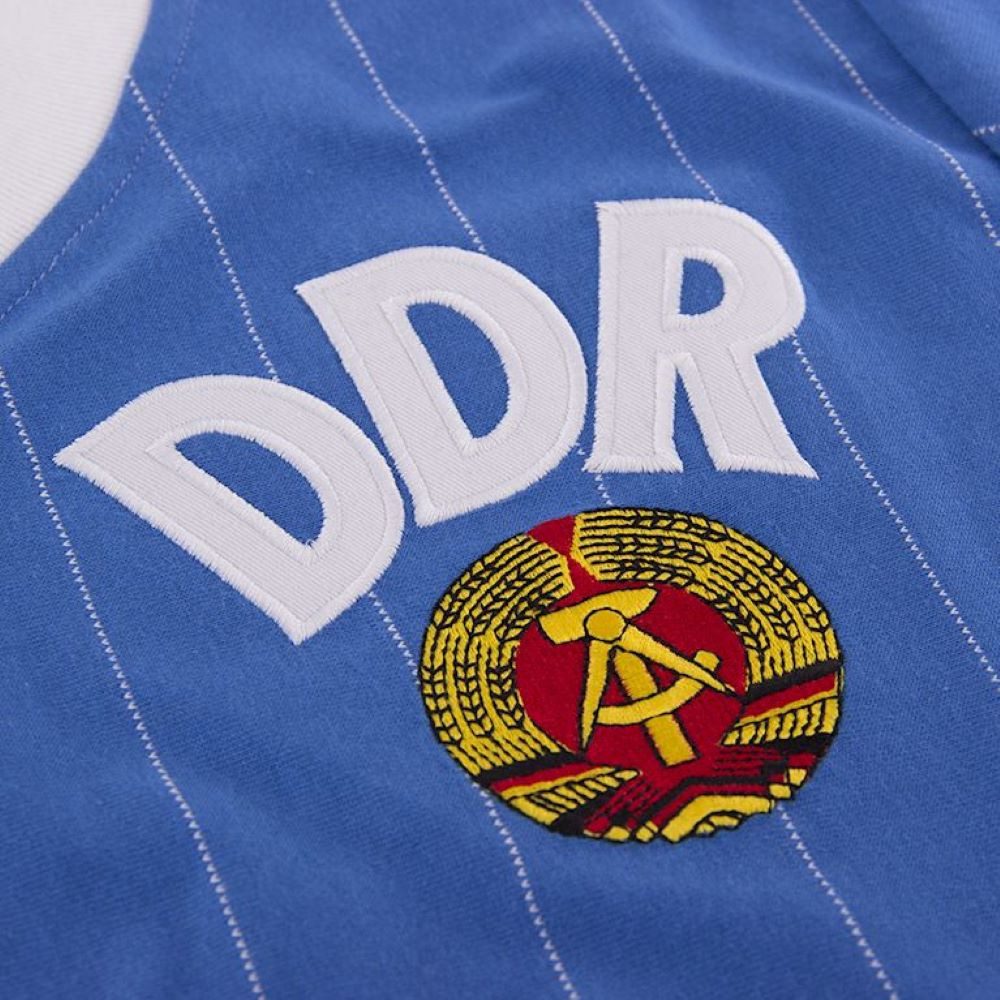 COPA Fußballtrikot Retro DDR 1985 Vereinsemblem Bestickt, feine Nadelstreifen