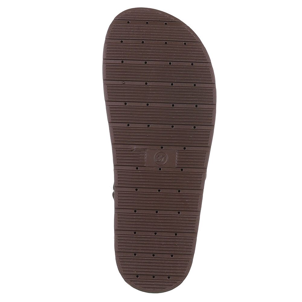 Ital-Design Damen Ballerina mit Zierdetail und spitzer Form Riemchensandalette (92078718) Flach Plateausandaletten in Braun