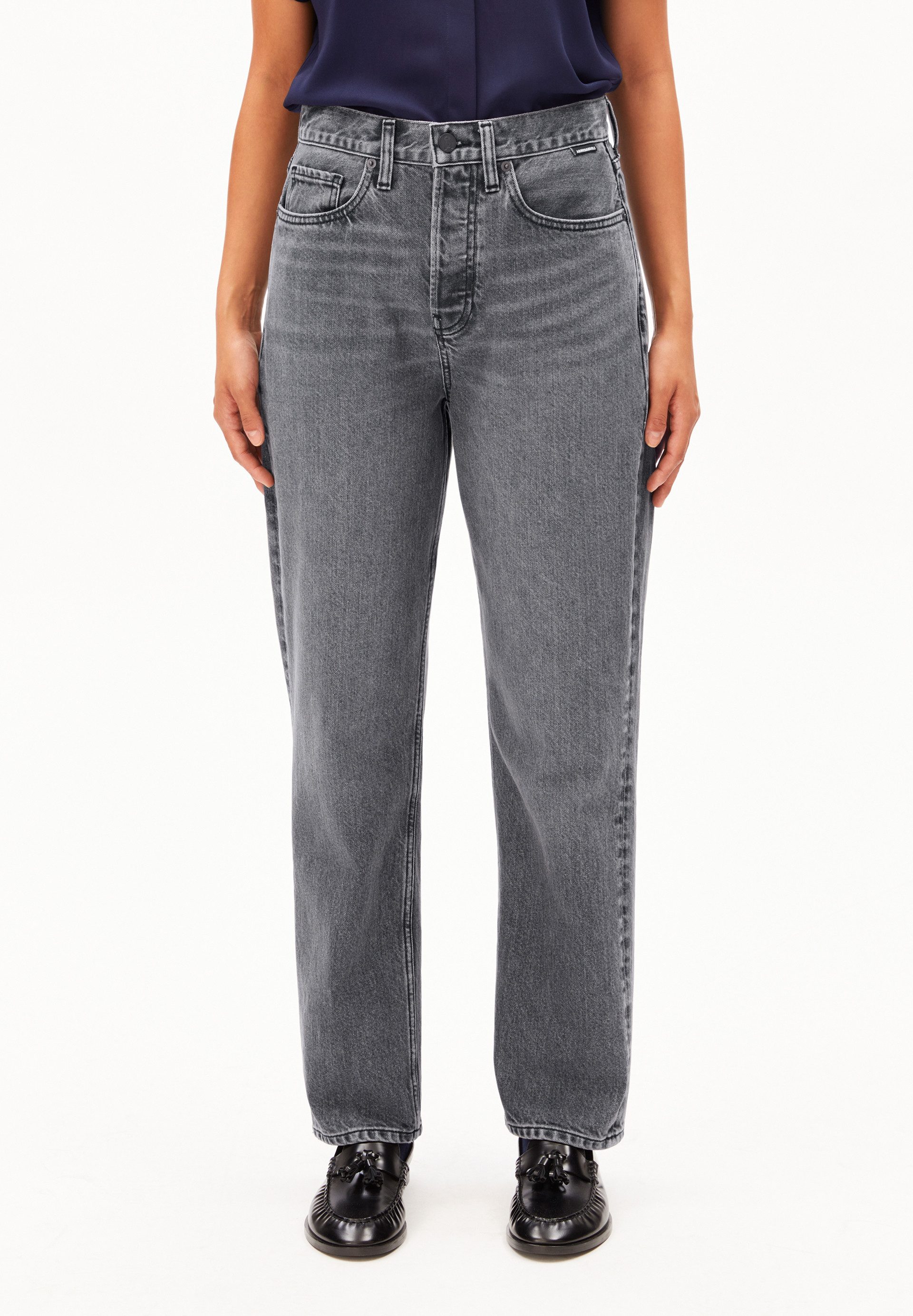 Armedangels Straight-Jeans AAIKALA (Non-Stretch, Regular Fit) High waist