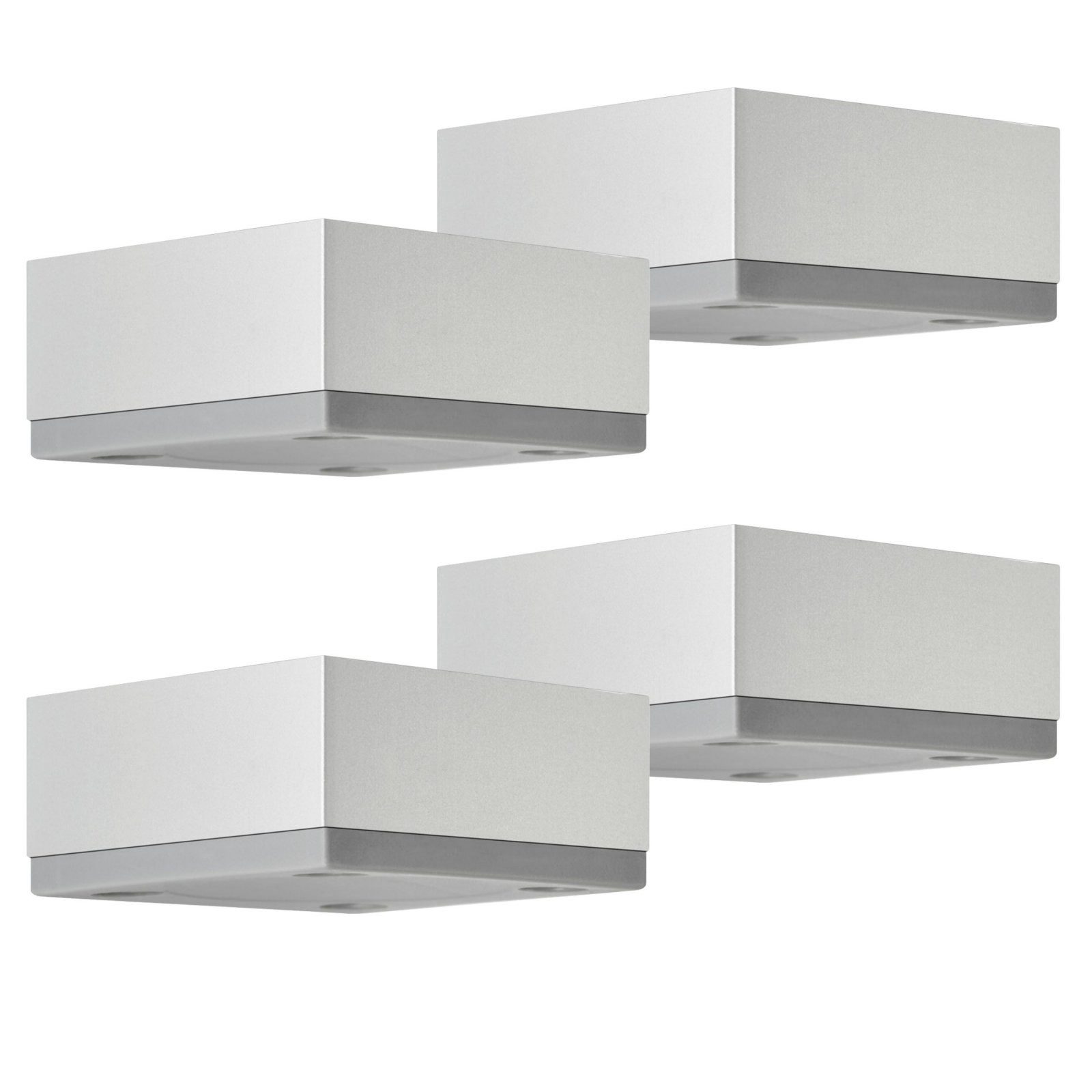 SO-TECH® Möbelfuß 4er Set MOTEL 65 x 65 mm Höhe: 25-35 mm, Höhe 25 mm, Silberoptik