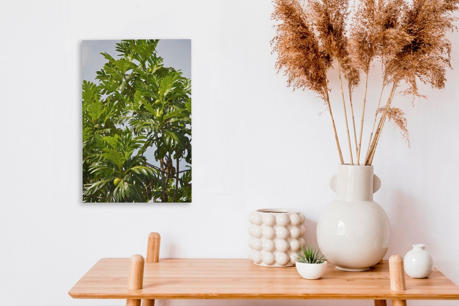 auf St), Gemälde, Ein bespannt Brotfruchtbaum (1 in Jamaika, einem inkl. fertig cm 20x30 tropischen Leinwandbild Zackenaufhänger, OneMillionCanvasses® Leinwandbild Gebiet