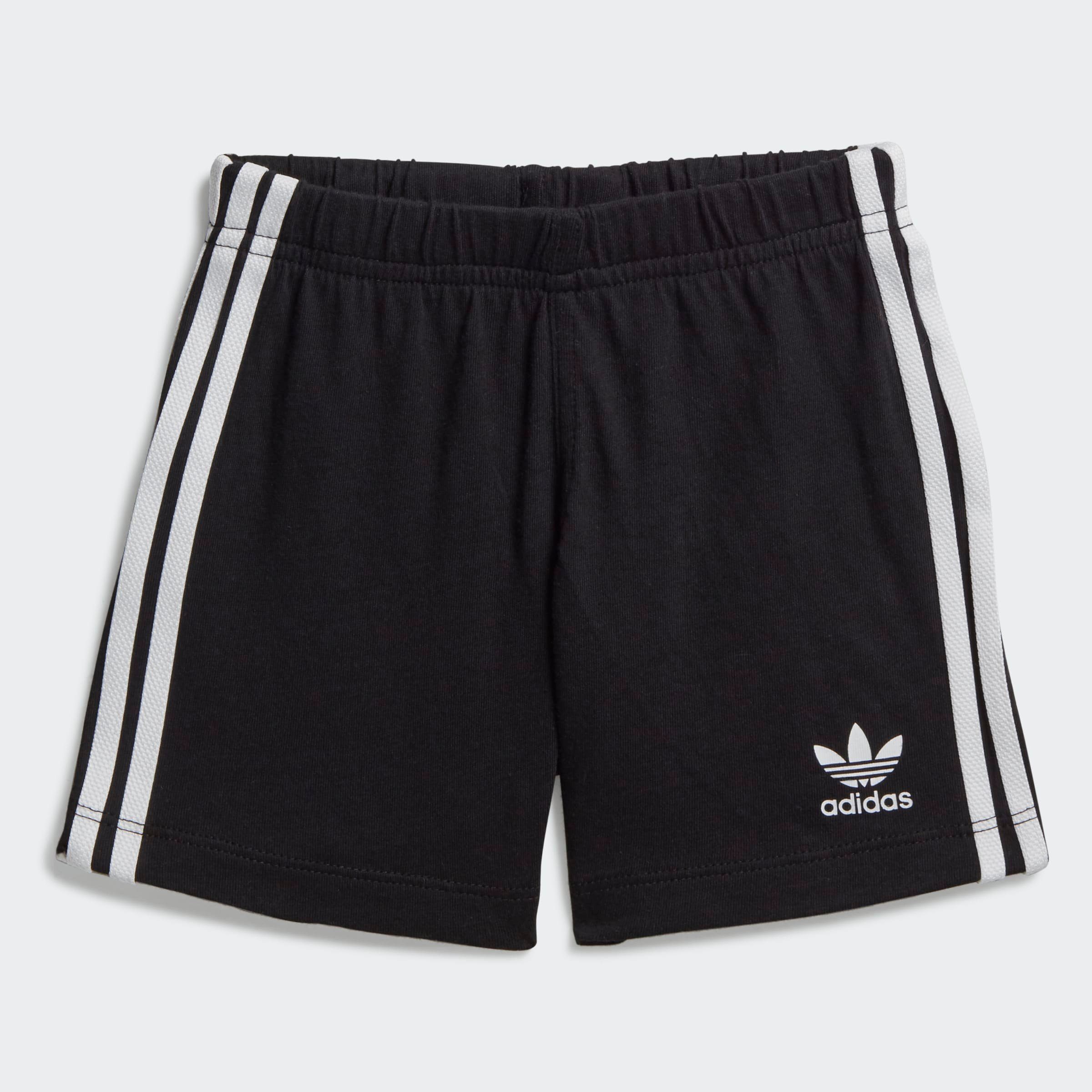 adidas Originals T-Shirt UND Black SET Shorts / TREFOIL & (Set) SHORTS White