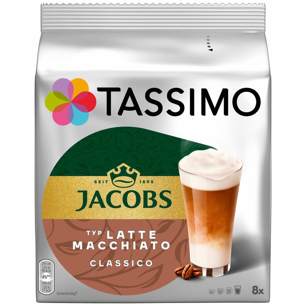 TASSIMO Kaffee Latte Macchiato Classico, 16 T-Discs (8 Portionen)
