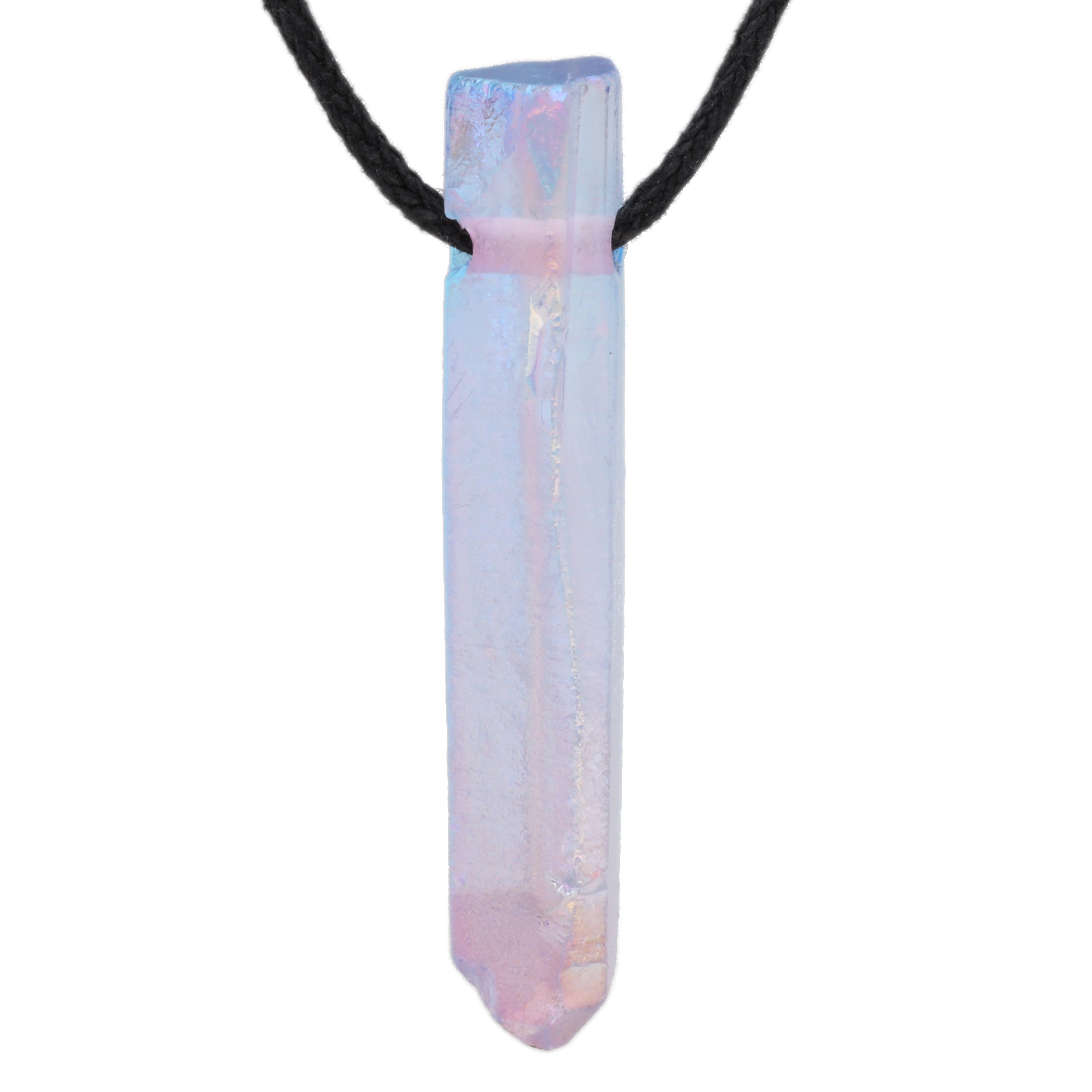 Edelstein Bergkristall Angel Aura Spitze, Anhänger mit Baumwollband