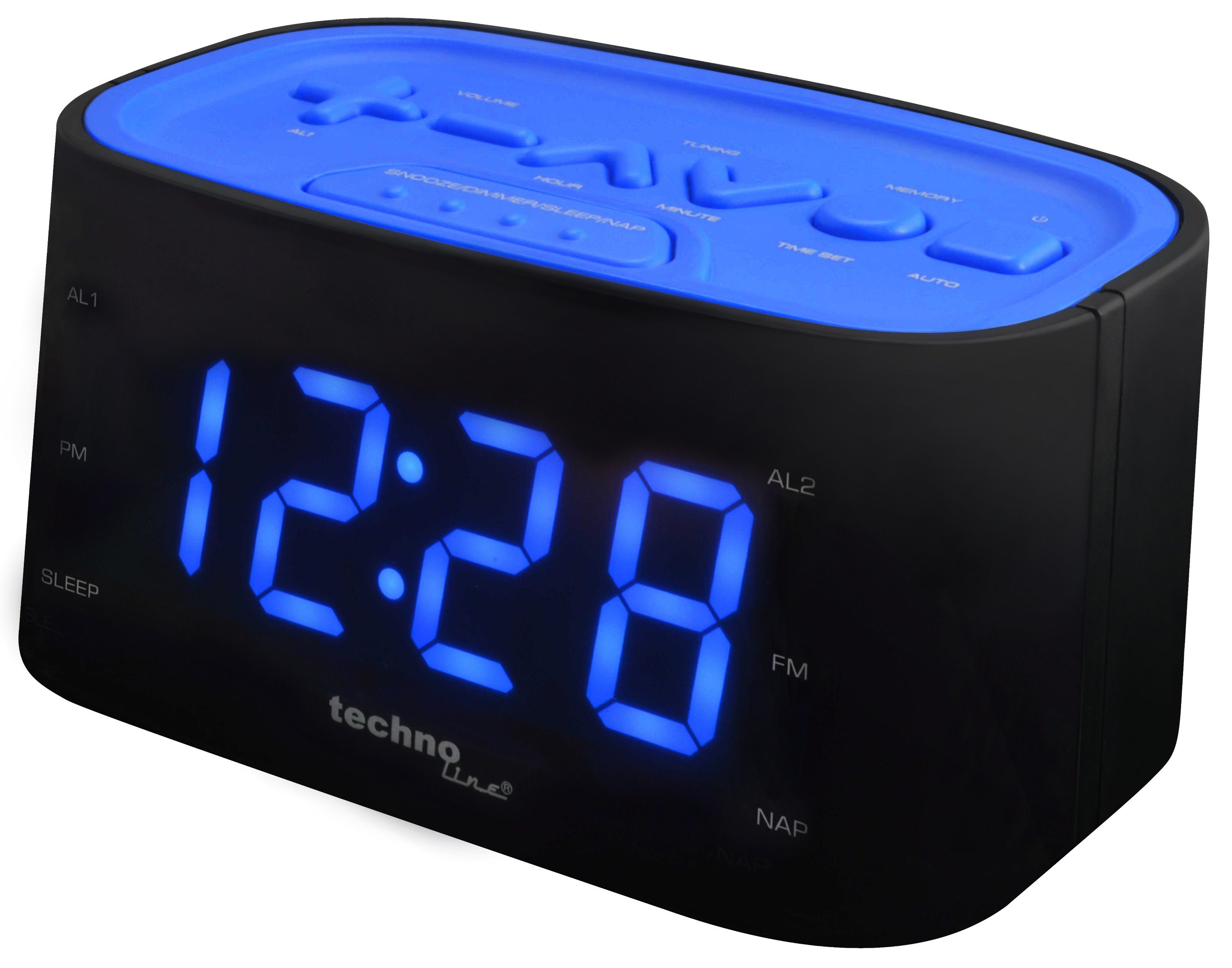 Senderspeicher technoline Sleep-Timer 465 WT Radiowecker mit blau und