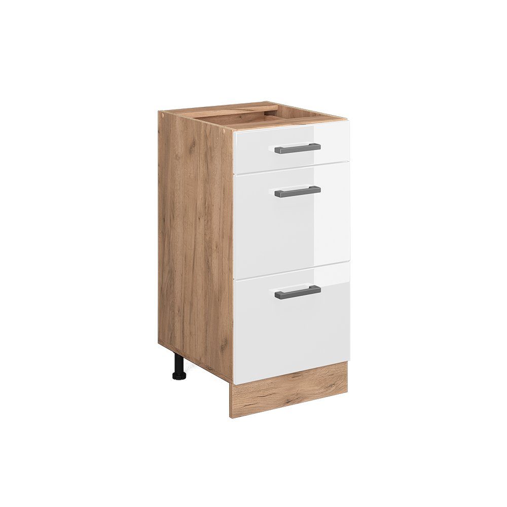 Vicco Unterschrank R-Line, Weiß Hochglanz/Eiche, 40cm günstig online kaufen