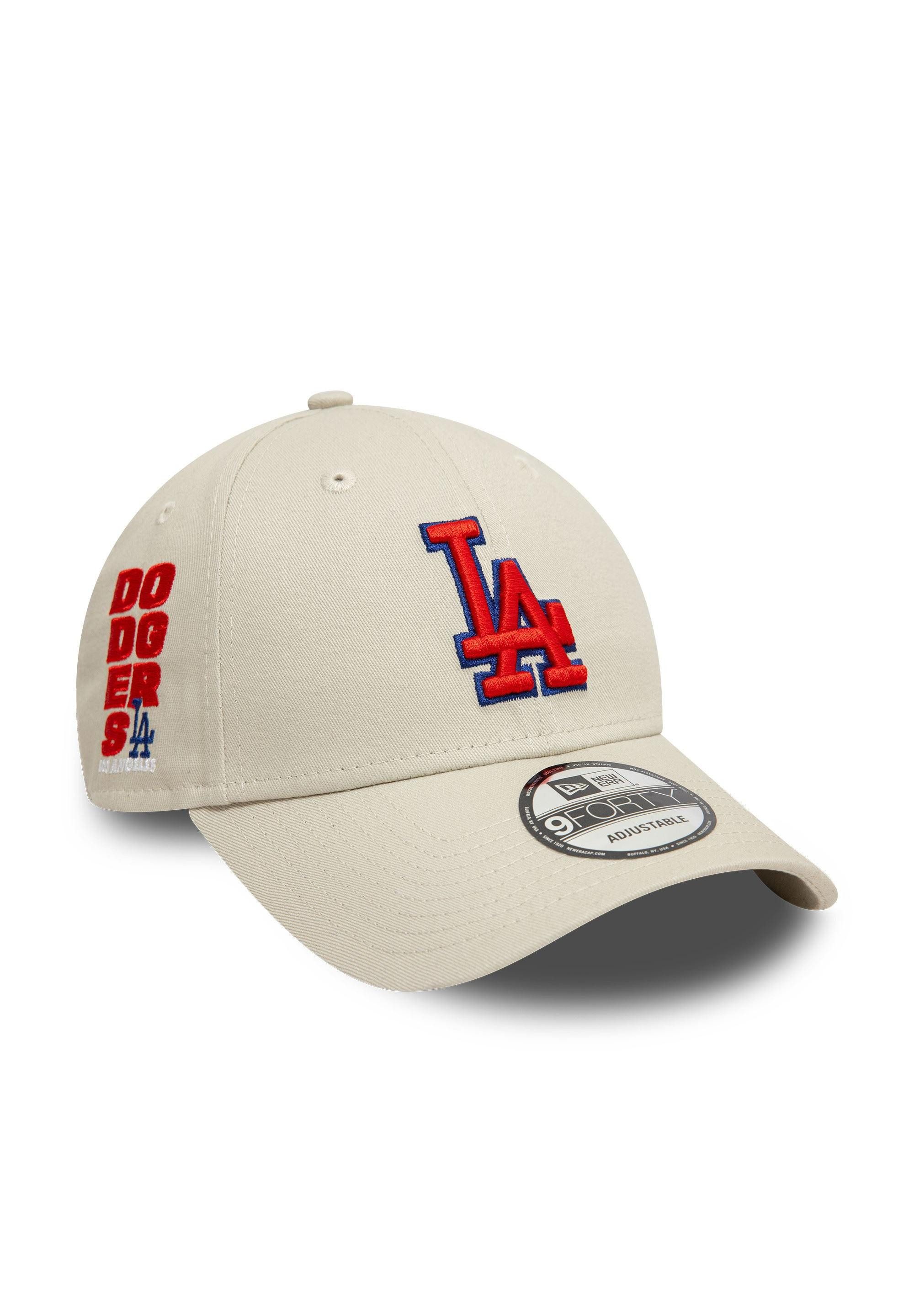 Baseball Cap Los Angeles Dodgers MLB Sidepatch Beige Verstellbare 9Forty Cap New Er