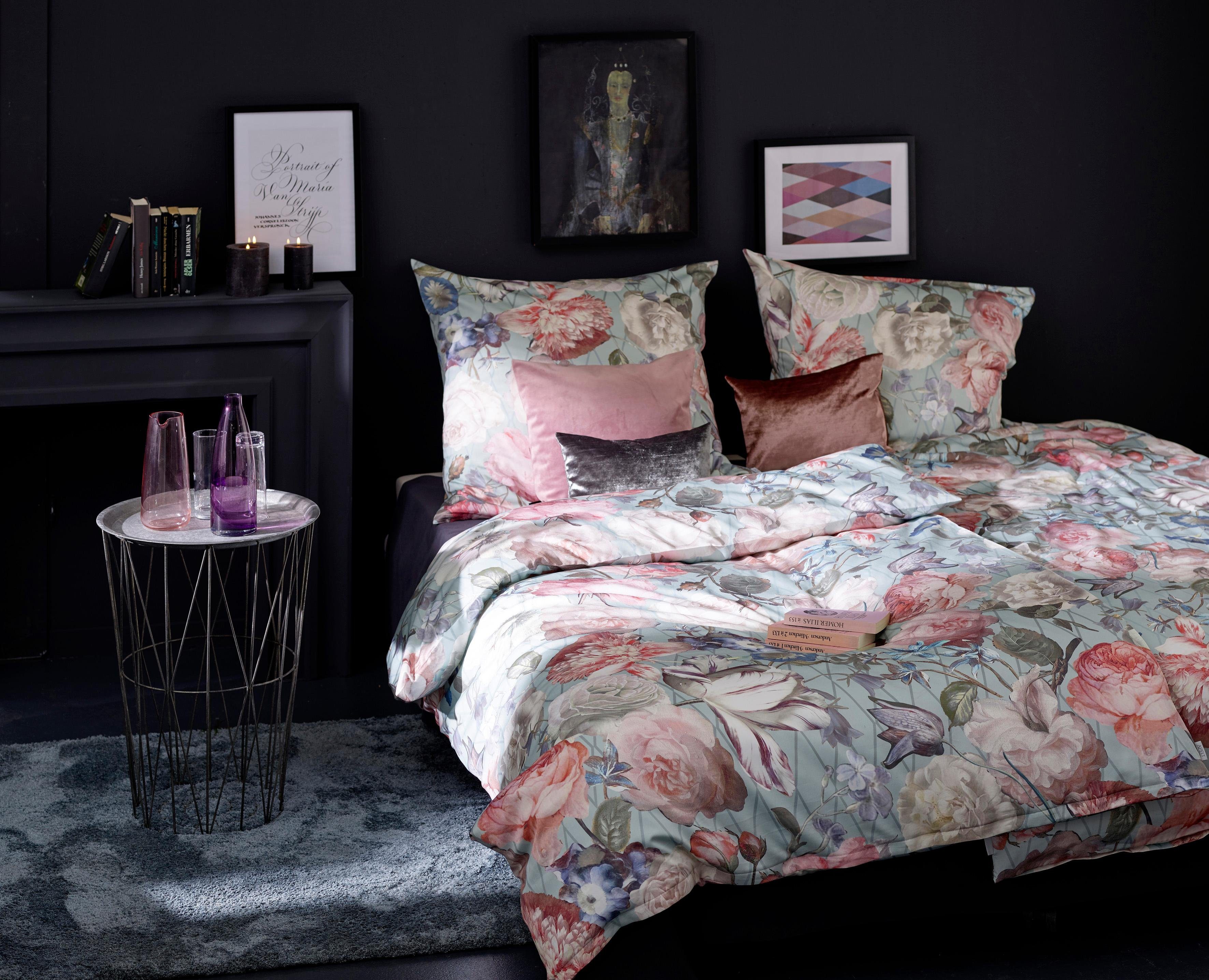 APELT Bettwäsche Sophie, Satin, 2 teilig, Blütenmotive, GOTS zertifiziert - aus Bio-Baumwolle