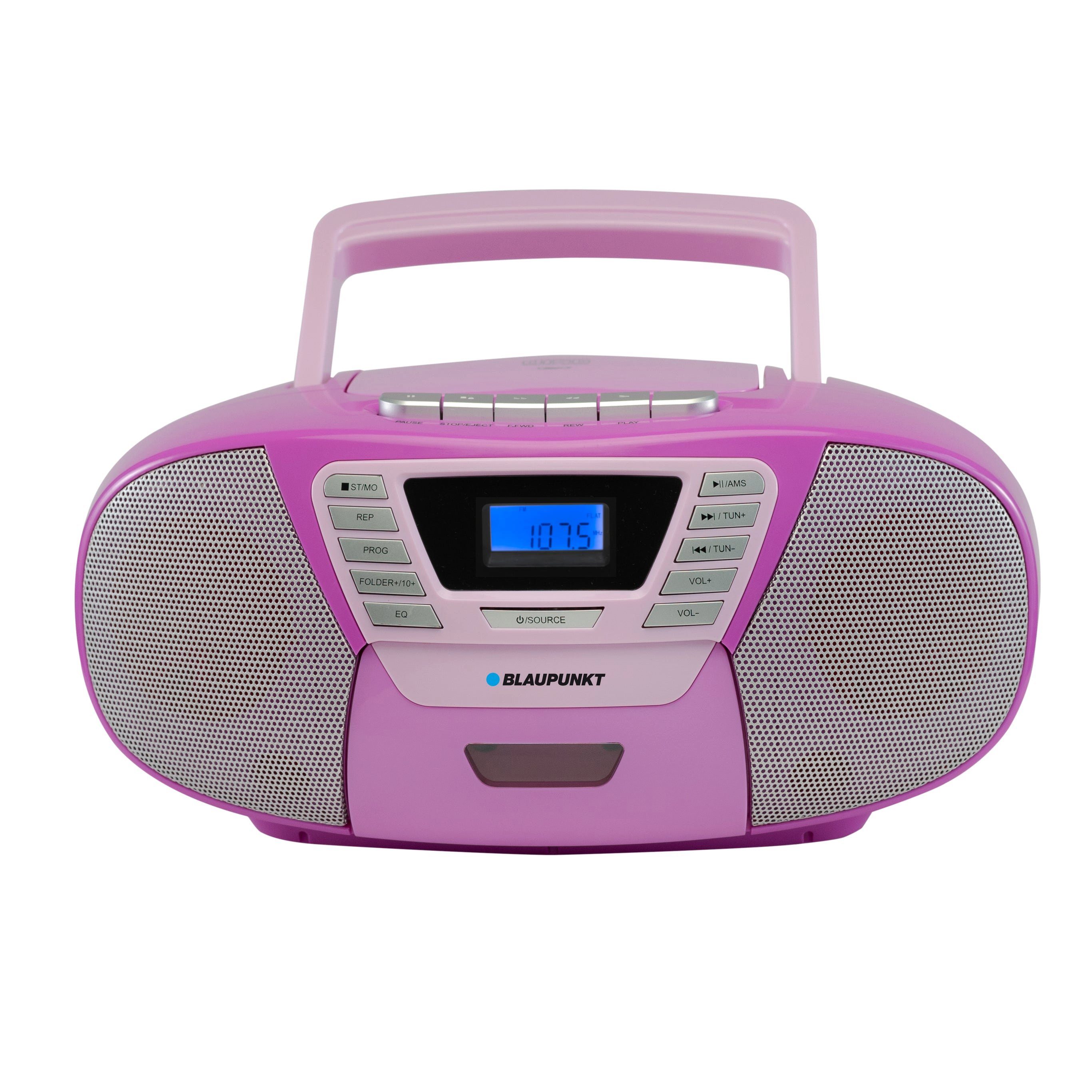 Blaupunkt B 120 6,00 (UKW, USB, und Kassetten W, CD-Player, Bluetooth, FM, Hörbuchfunktion, Radio) violett Boombox