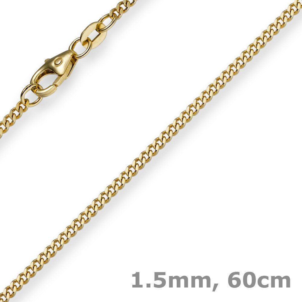 Goldkette 1,5mm Panzerkette aus 585 Gelbgold, 60cm