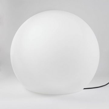 Licht-Erlebnisse Außen-Stehlampe CUMULUS, ohne Leuchtmittel, Gartenleuchte Weiß Kunststoff Kugel 80 cm Dekoleuchte Außen Lampe