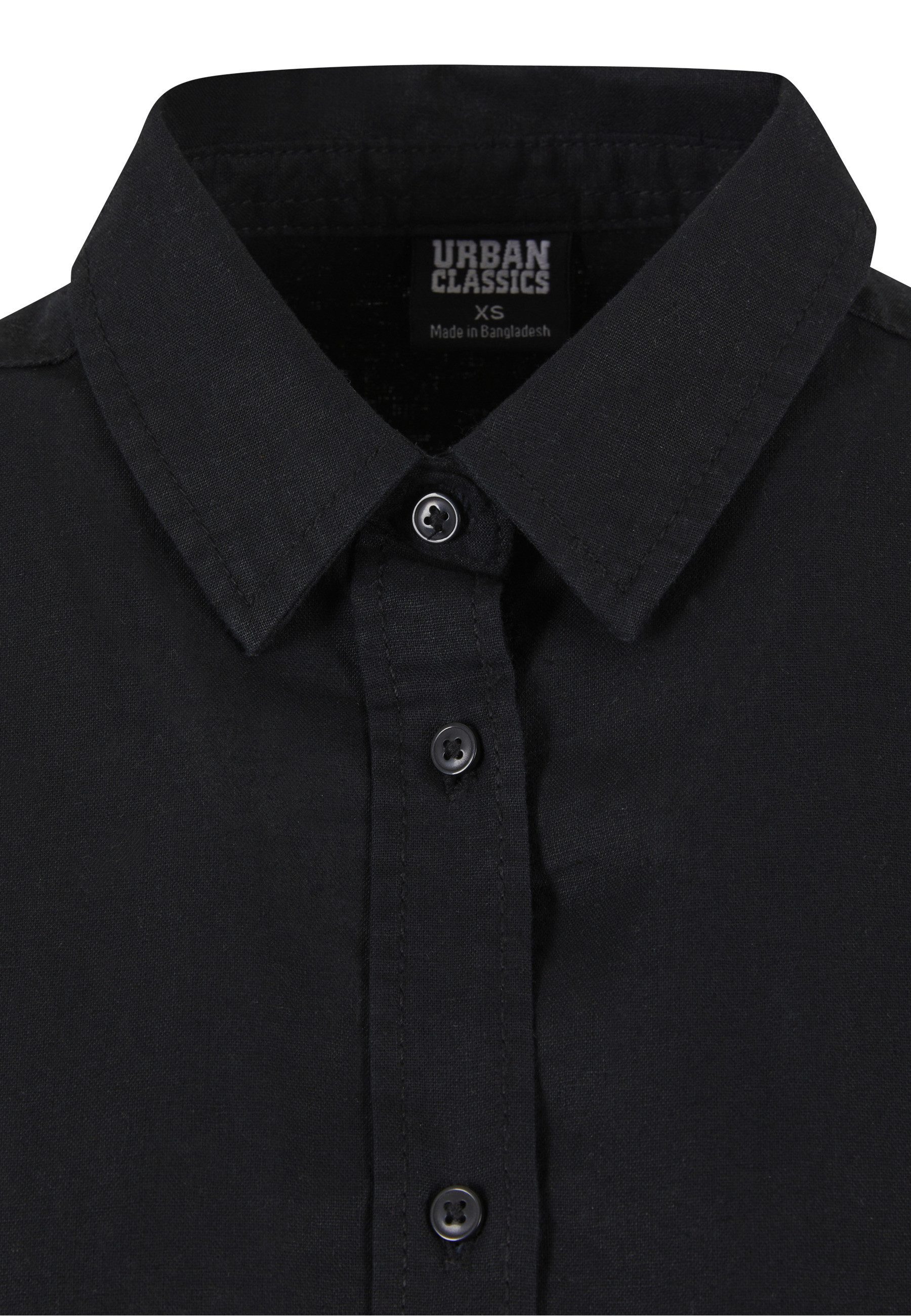 URBAN CLASSICS Langarmhemd Urban Classics Damen Ladies Linen Mixed Oversized Shirt