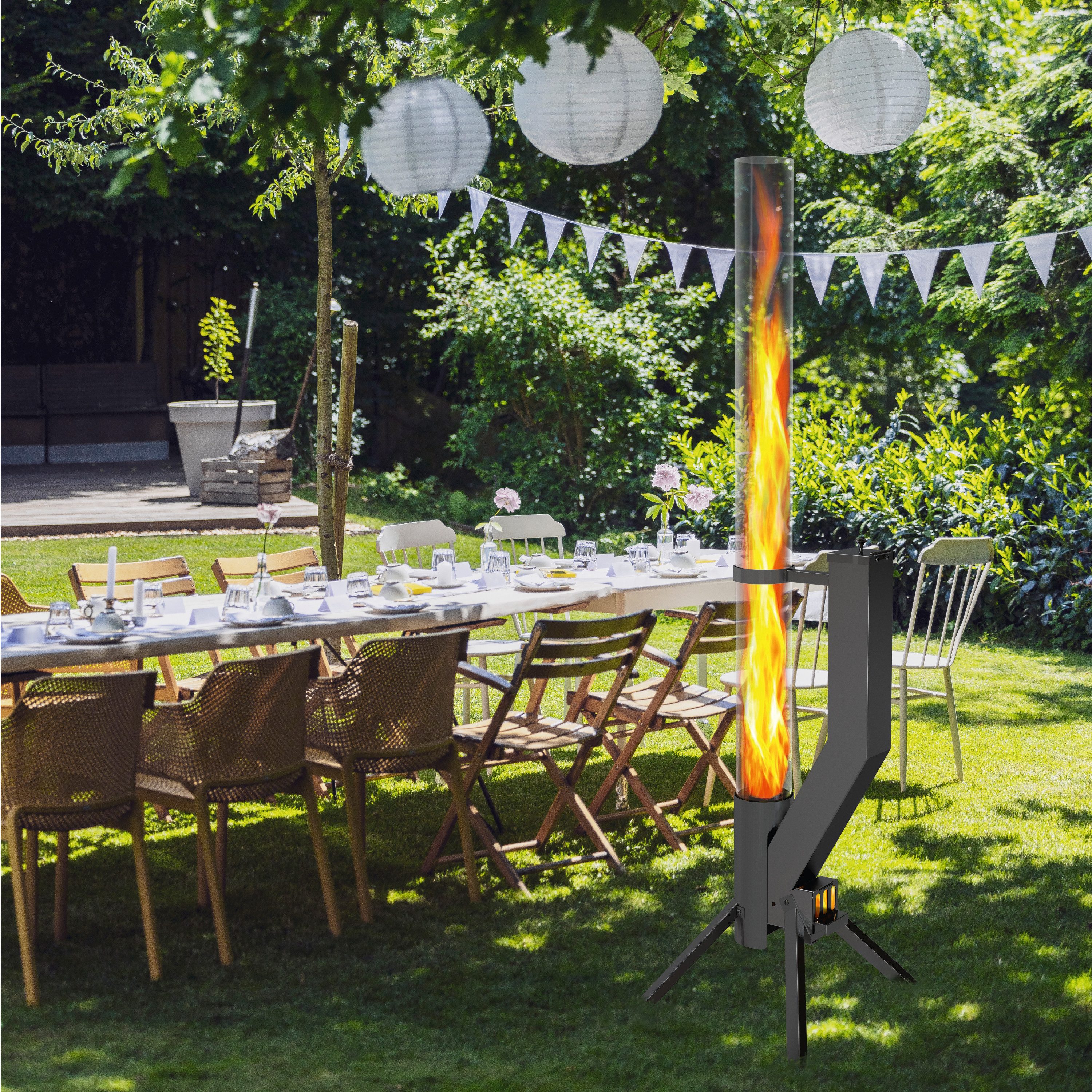 Gardenflare Feuerschale Premium Gartenkamin Feuersäule und günstig online kaufen