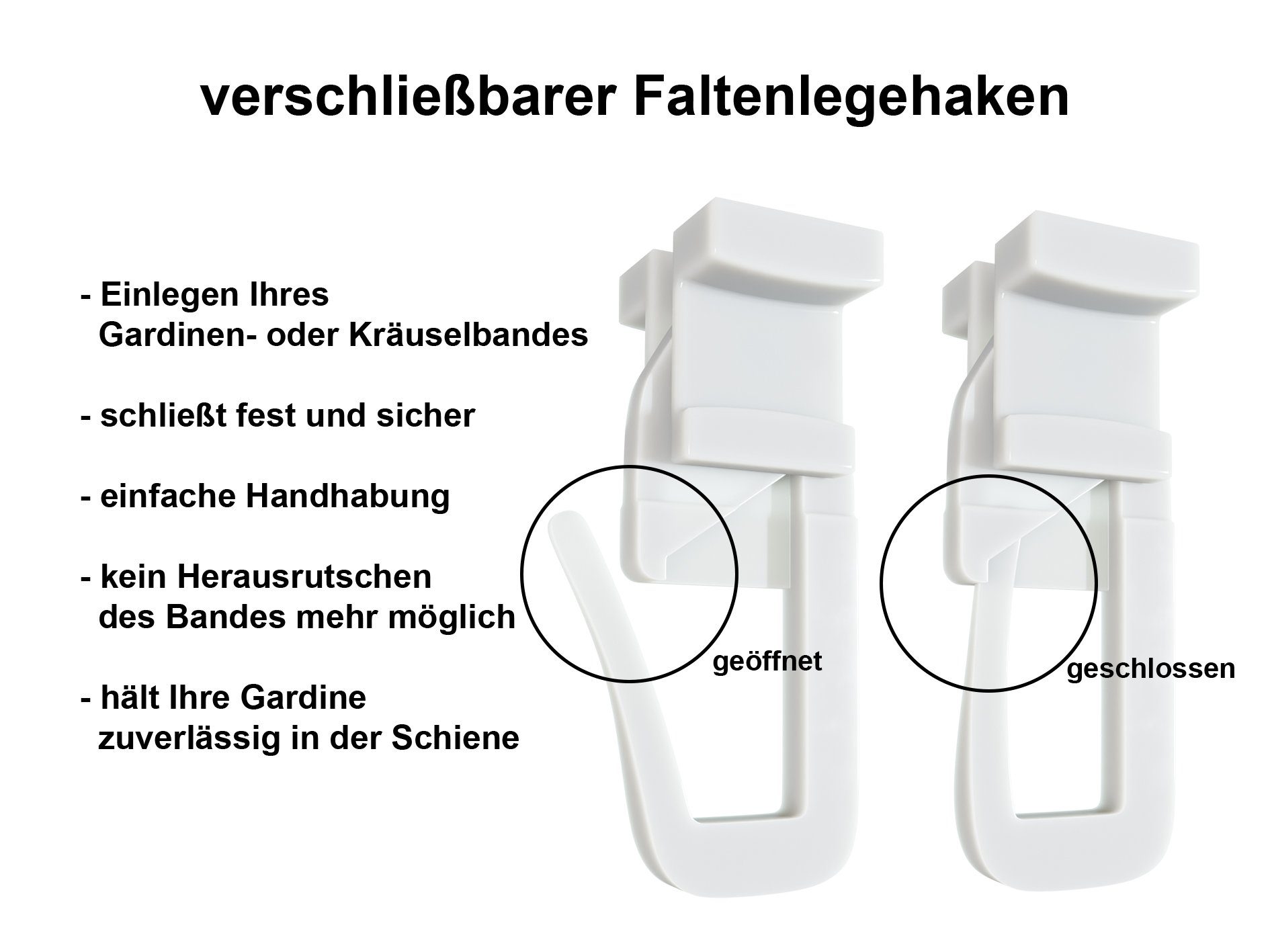 dekondo Gardinengleiter Duo X-Gleiter / Universalgleiter / Faltengleiter, mit drehbarem Kopf für 4 mm "oder" 6 mm breite Laufnut/Profilschlitz Ihrer Gardinensch – Bild 4 von 5