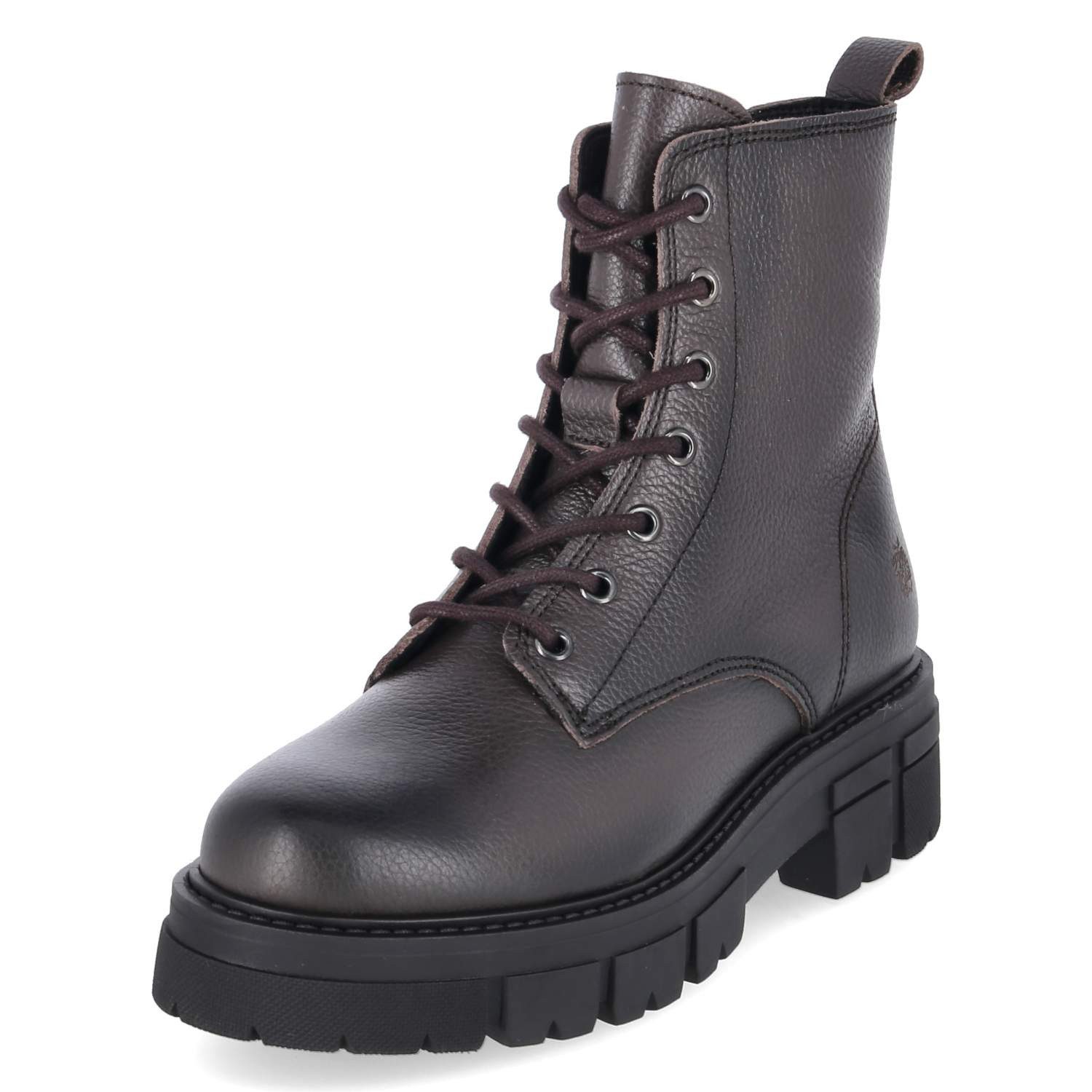 Apple of Eden Apple of Eden CASTLE 87 TDM/Grain Cow Damen Glattleder brown Schnürstiefel