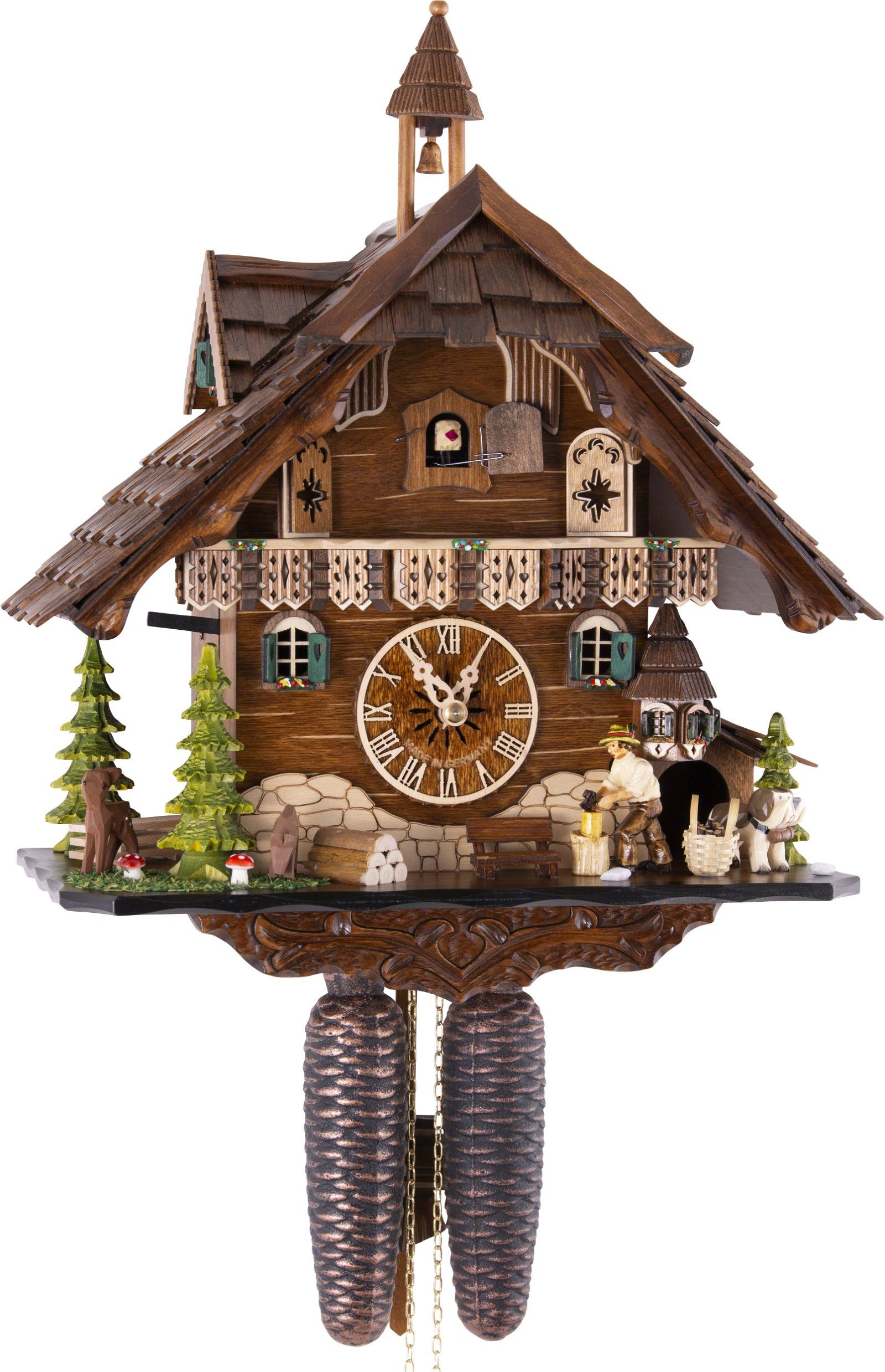 Engstler Wanduhr Kuckucksuhr Chalet-Stil 8-Tage-Uhrwerk 42cm von Engstler