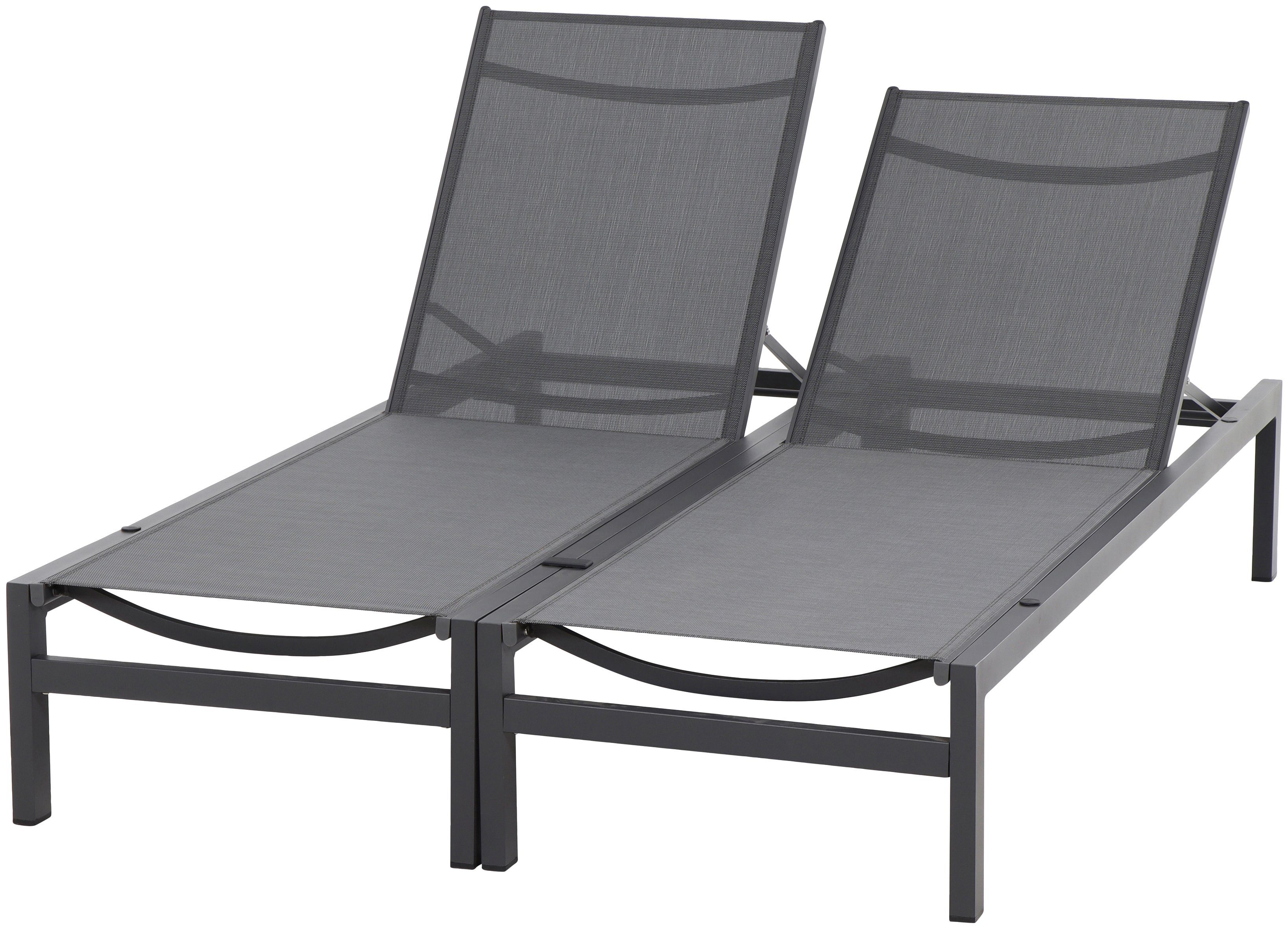 Loungerset tlg. Gartensessel Alu,matt-anthrazit, Siena 2 Garden Textilbezug Remini,