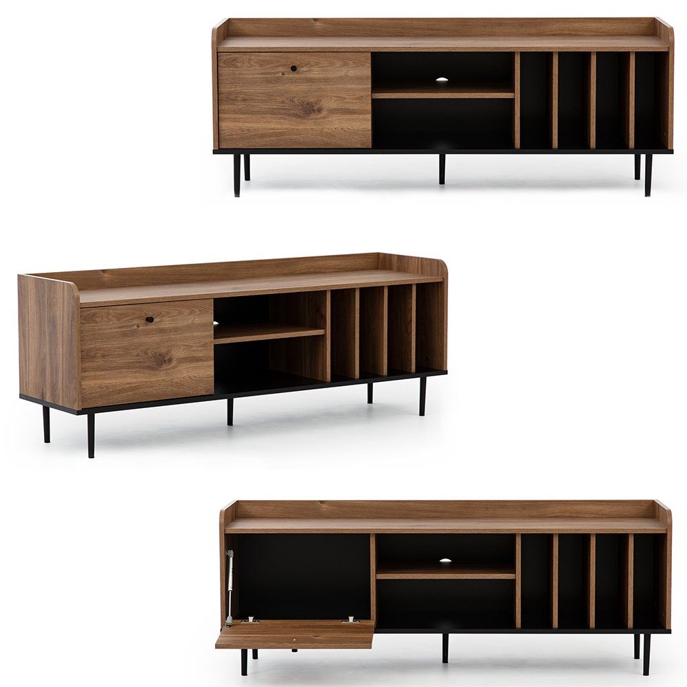 6-tlg), (6-St., im und in Design Nb. Wohnwand Lomadox angesagten Couchtisch Sideboard VAREDO-132, Eiche Vintage mit