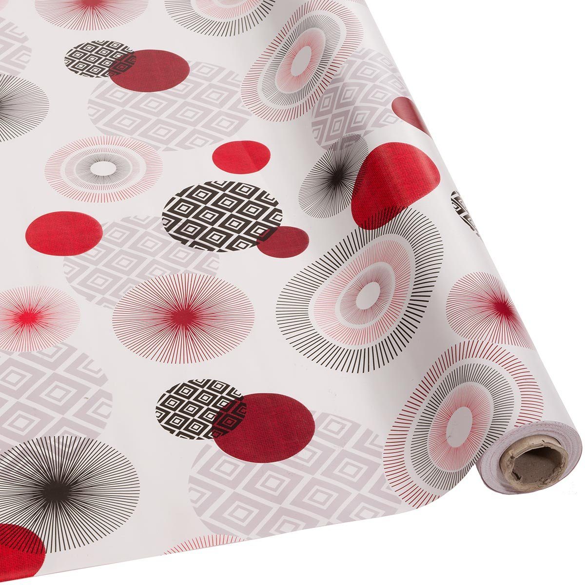 DéVa Tischdecke Wachstuchtischdecke "Kreise grafisch rot" günstig online kaufen