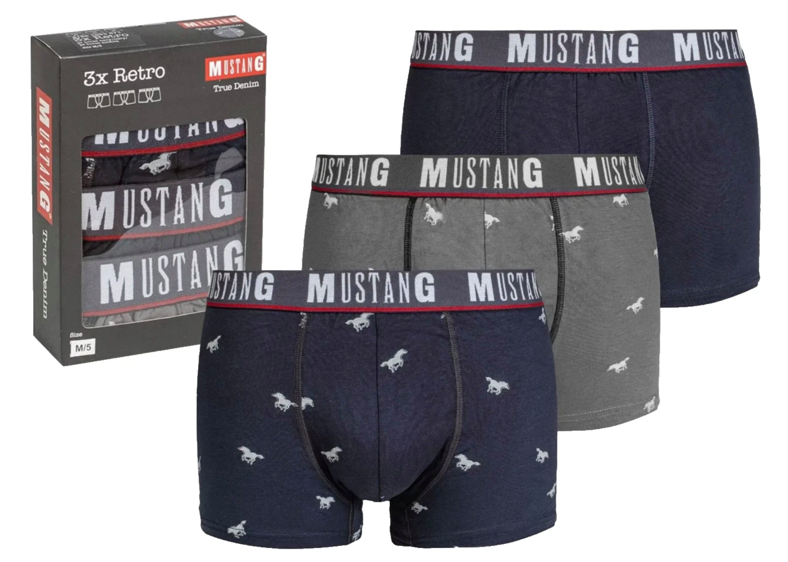 MUSTANG Boxershorts 3er Pack Herren Boxershorts günstig online kaufen