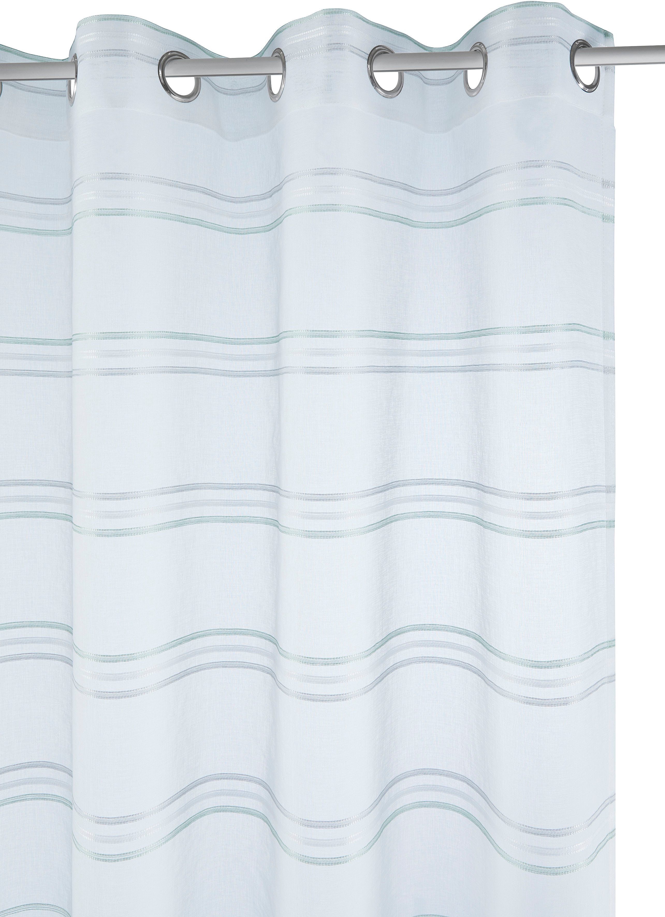 OTTO home Gardine Sirii (1 St), Ösen, halbtransparent, Polyester, Halbtransparent, angenehme Haptik, mit Streifen, modern