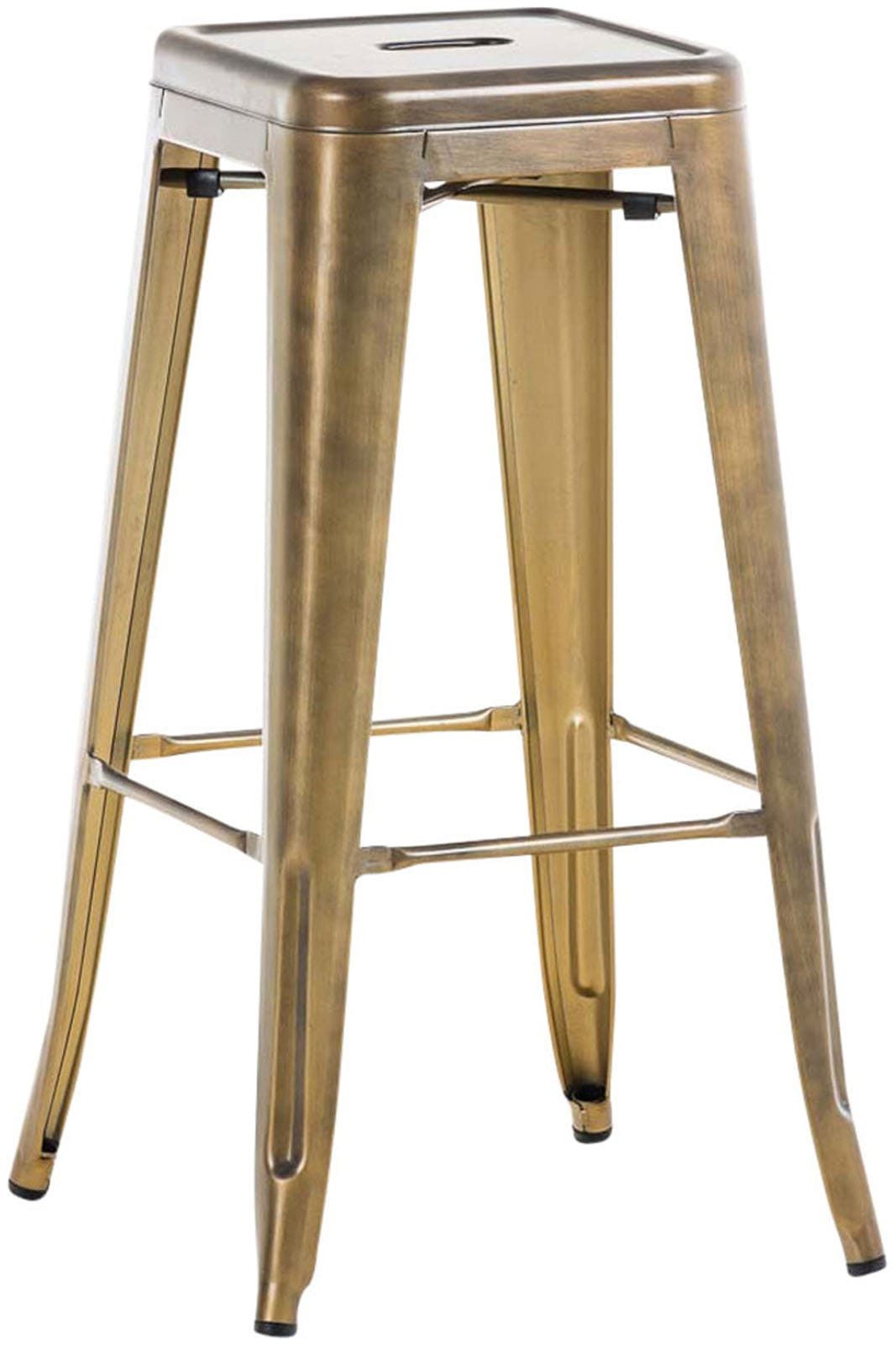 furnicato Barhocker Joshua V2 76x43x43 cm Gold (1 St), Stapelbarer Tresenhocker mit Fußstütze für deine Theke