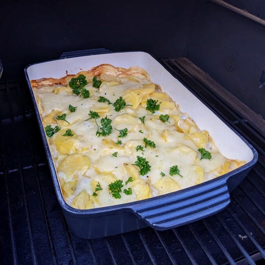 Mahlzeit Auflaufform Gusseisen Auflaufform eckig 3,8 Liter, Blue Berry, Induktion, Gusseisen