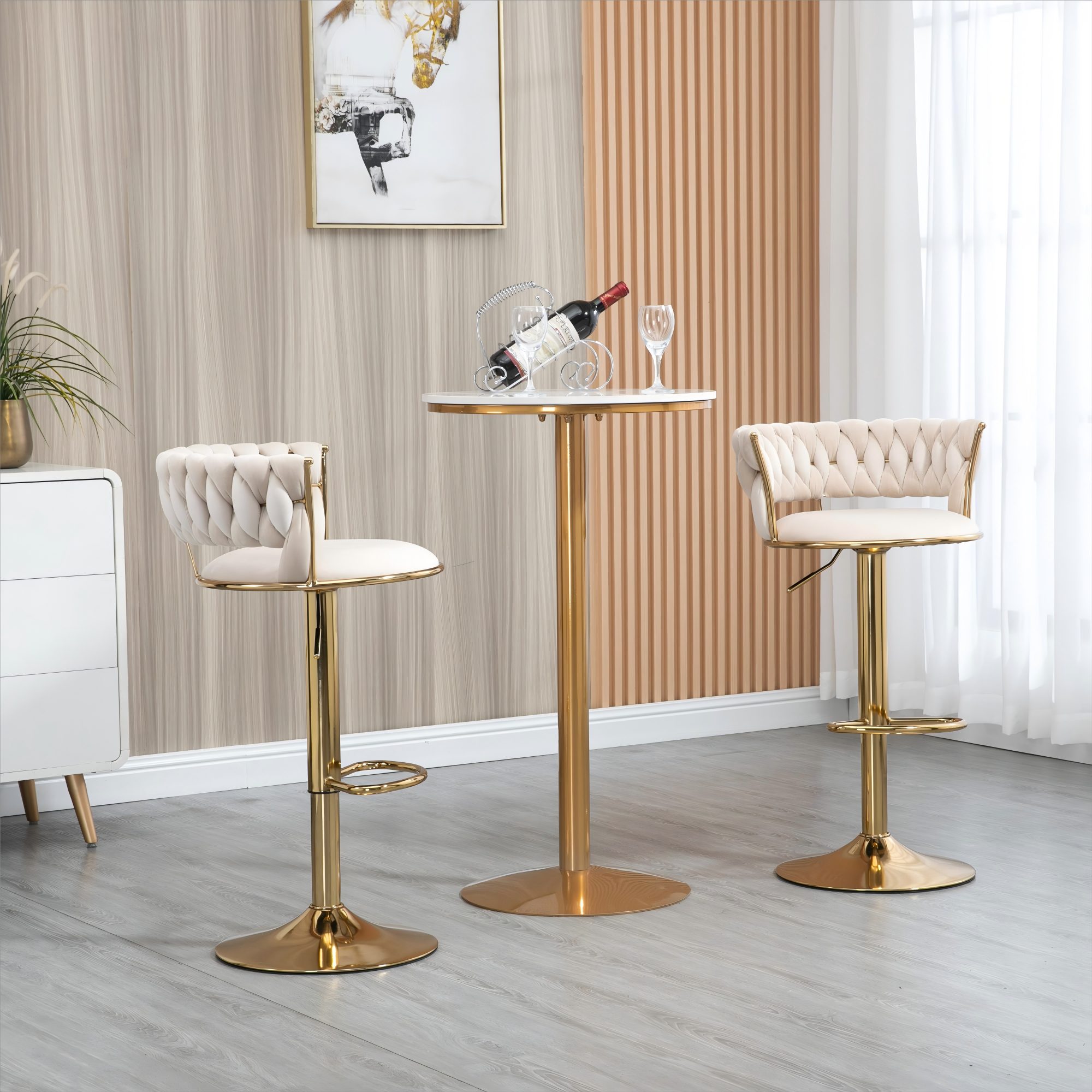 LVHOM Barhocker Set, goldene Stuhlbeine, moderne günstig online kaufen