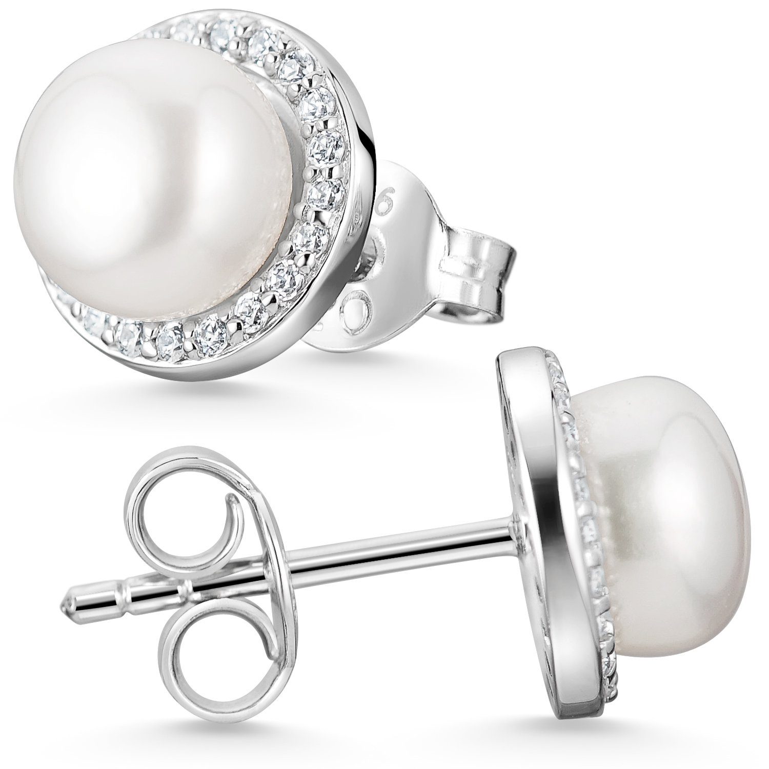 Materia Perlenohrringe Damen Ohrstecker Perle weiß günstig online kaufen