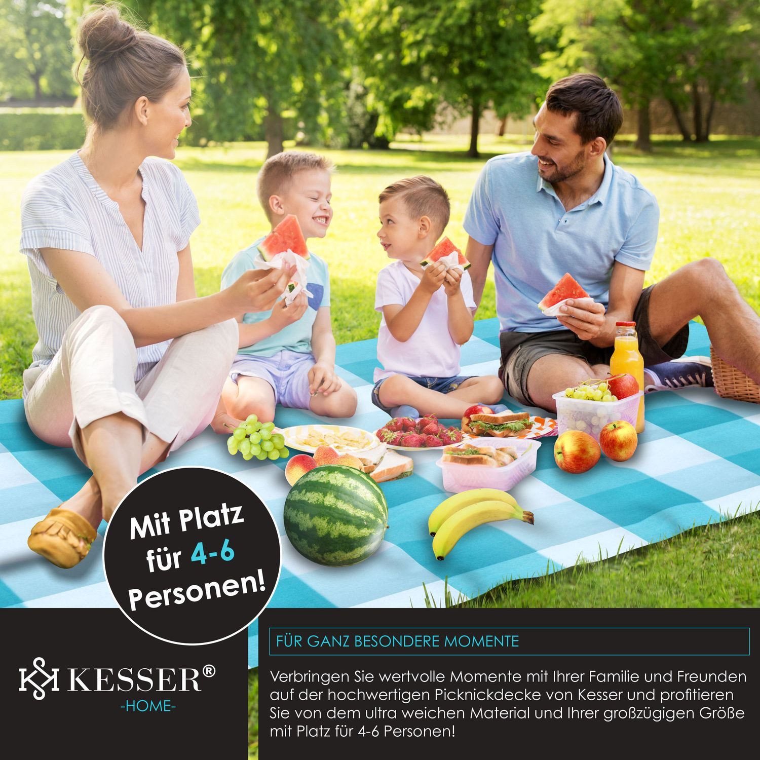 Picknickdecke, KESSER, Picknickdecke campingdecke XXL 200 cm wärmeisoliert