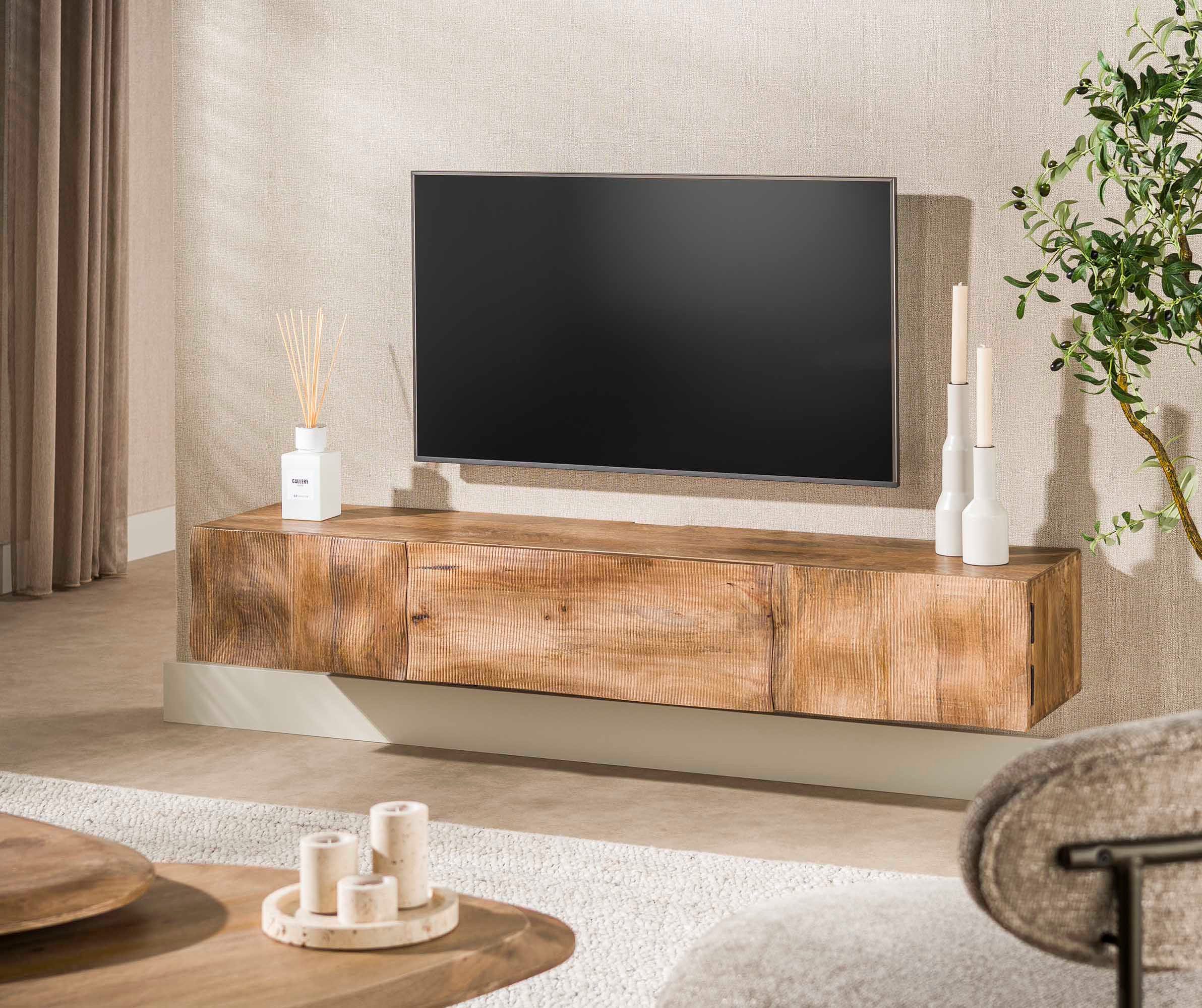 LEVEN Lifestyle Lowboard TV Board Fernsehschrank FLOATION Holz hängend oder stehend TV-Möbel, Wandmontage oder Standnutzung