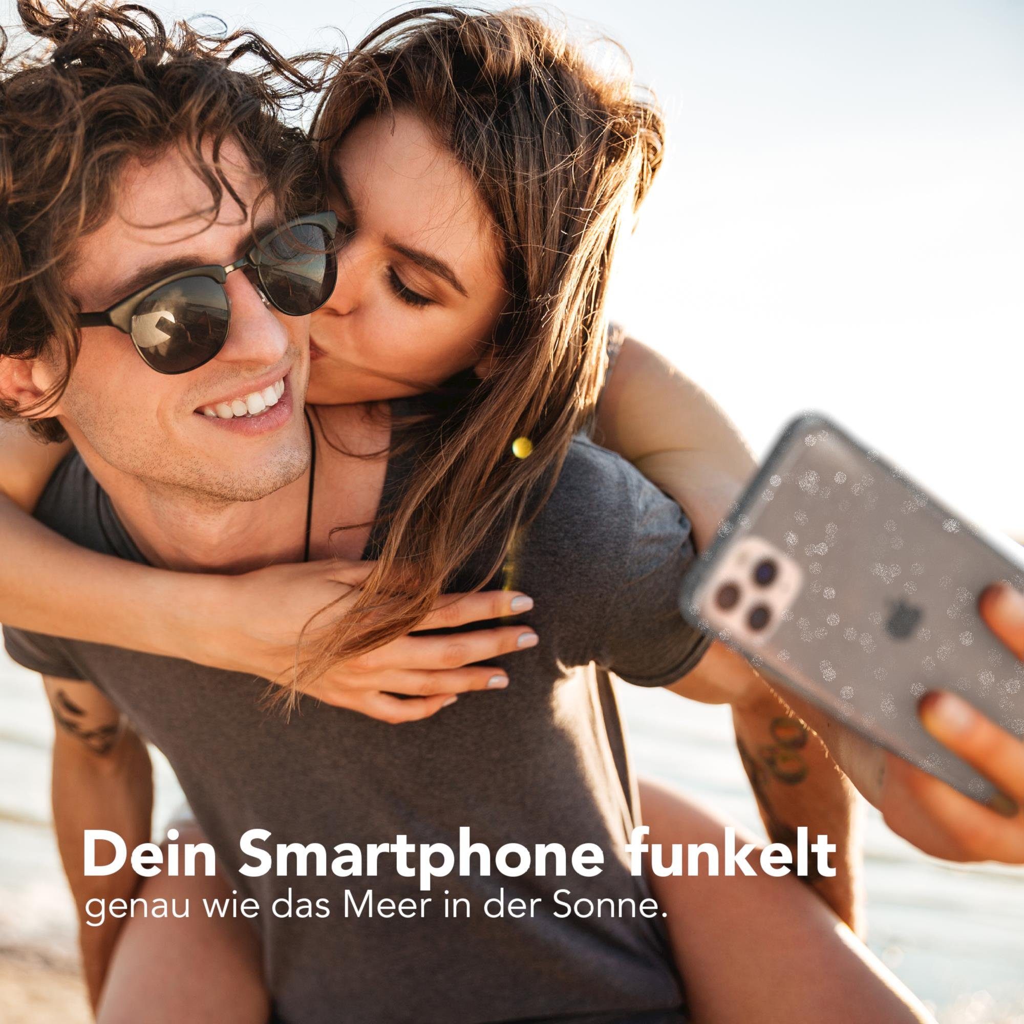 EAZY CASE Handyhülle Glitter Case für Apple iPhone 11 Pro Max 6,5 Zoll, Glitzerhülle Transparent Bumper Case Handycase Glossy Grau Anthrazit