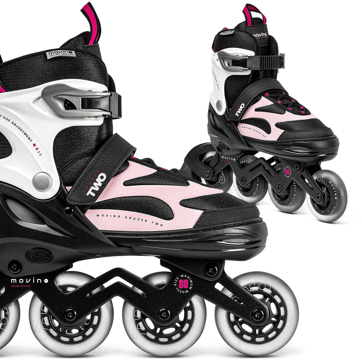 Movino Rollschuhe Verstellbare Inliner MOVINO CRUZER TWO 80mm Rollen ABEC7 Alu-Schiene