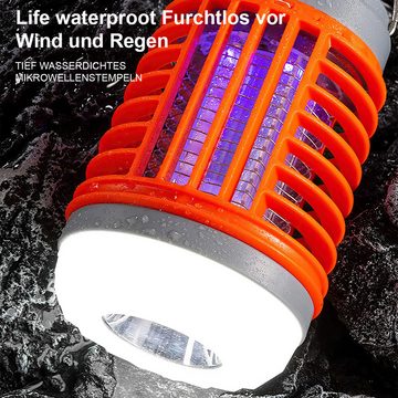 DOPWii Ultraschall-Tierabwehr Moskito-Killer,UV-Moskito-Killer-Lampe für den Außen- und Innenbereich, Solar- und USB-Aufladung, orange, blau