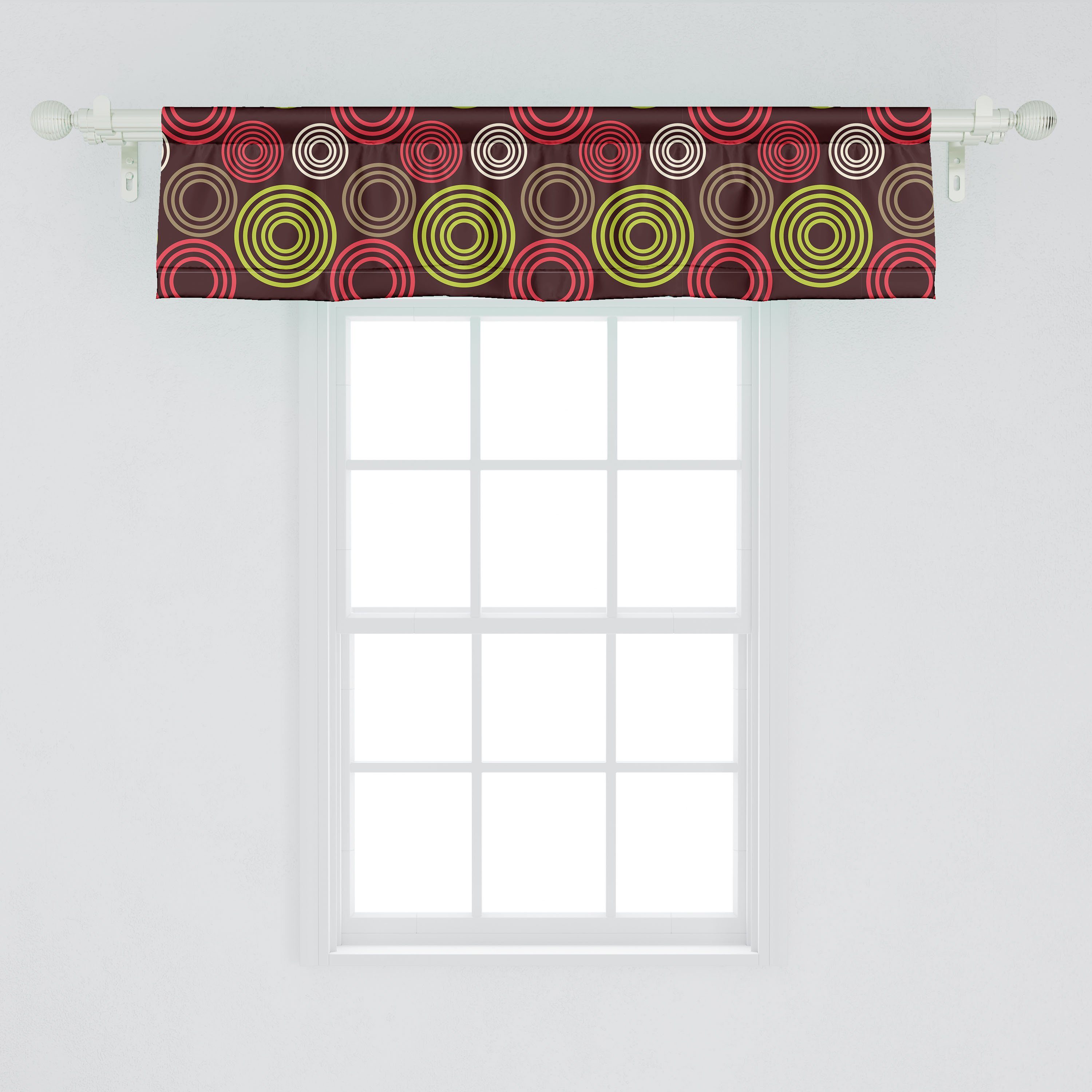 Scheibengardine Vorhang Volant Küche Abakuhaus, Funky für Stangentasche, Geometrisch mit Vortex-Linien Schlafzimmer Dekor Microfaser