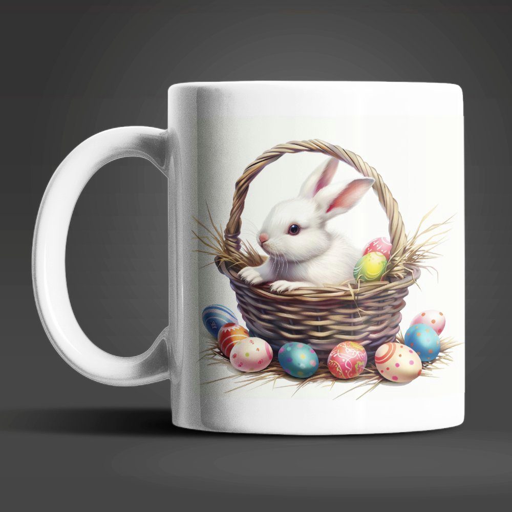 WS-Trend Tasse Osterhase Ostereierkorb Ostern Kaffeetasse Teetasse, 1-tlg., Keramik, 325 ml