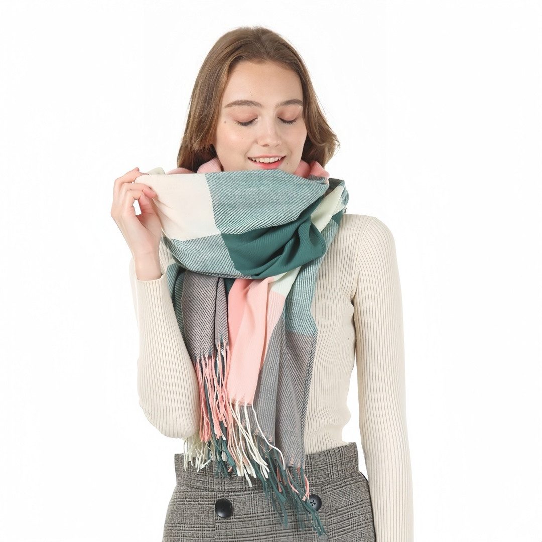 FOUORTUNATE-BEE Modeschal Damen Winterkaroschal, warmer Schal & Stola für H günstig online kaufen