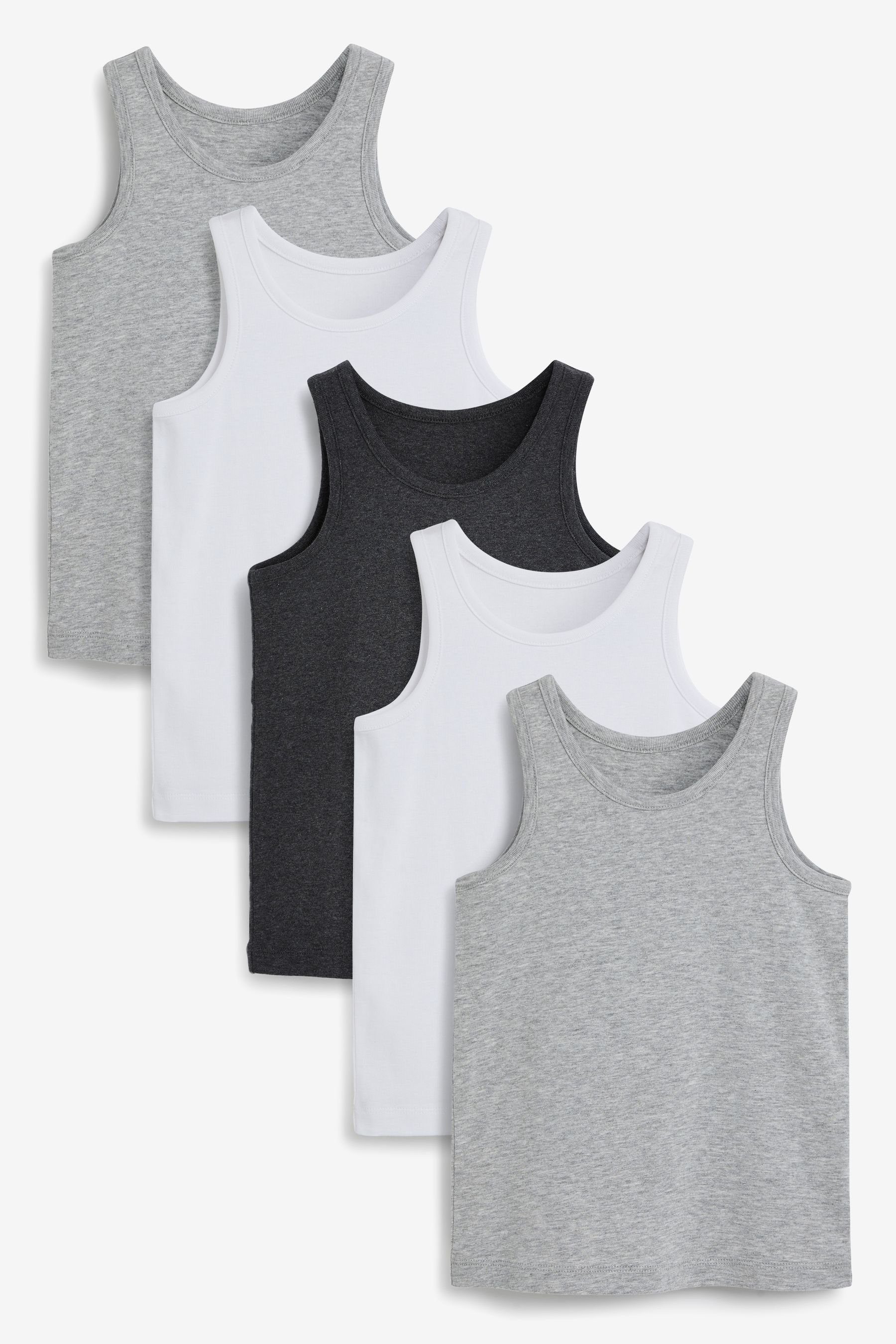 Unterhemd Grey/White (5-St) Next Unterhemden aus, 5er-Pack