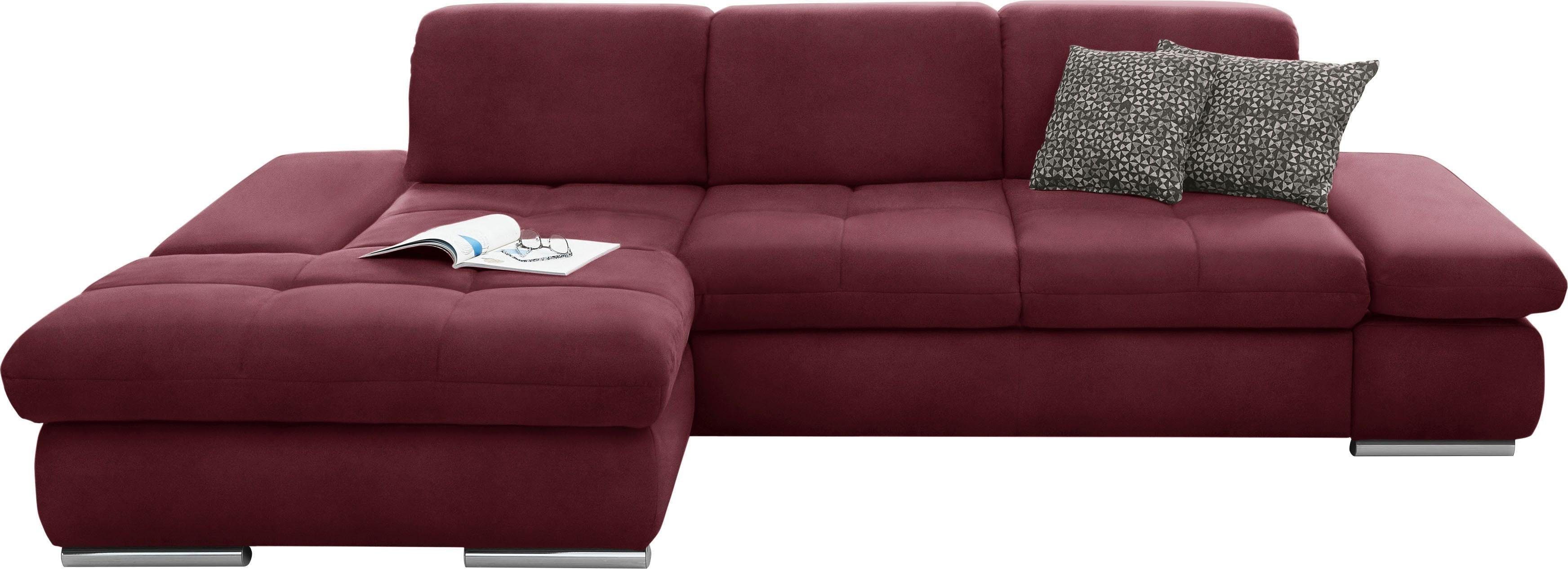 set one by Musterring Ecksofa SO4100 V, mit verstellbaren Kopfteilen, wahlweise mit Funktionen